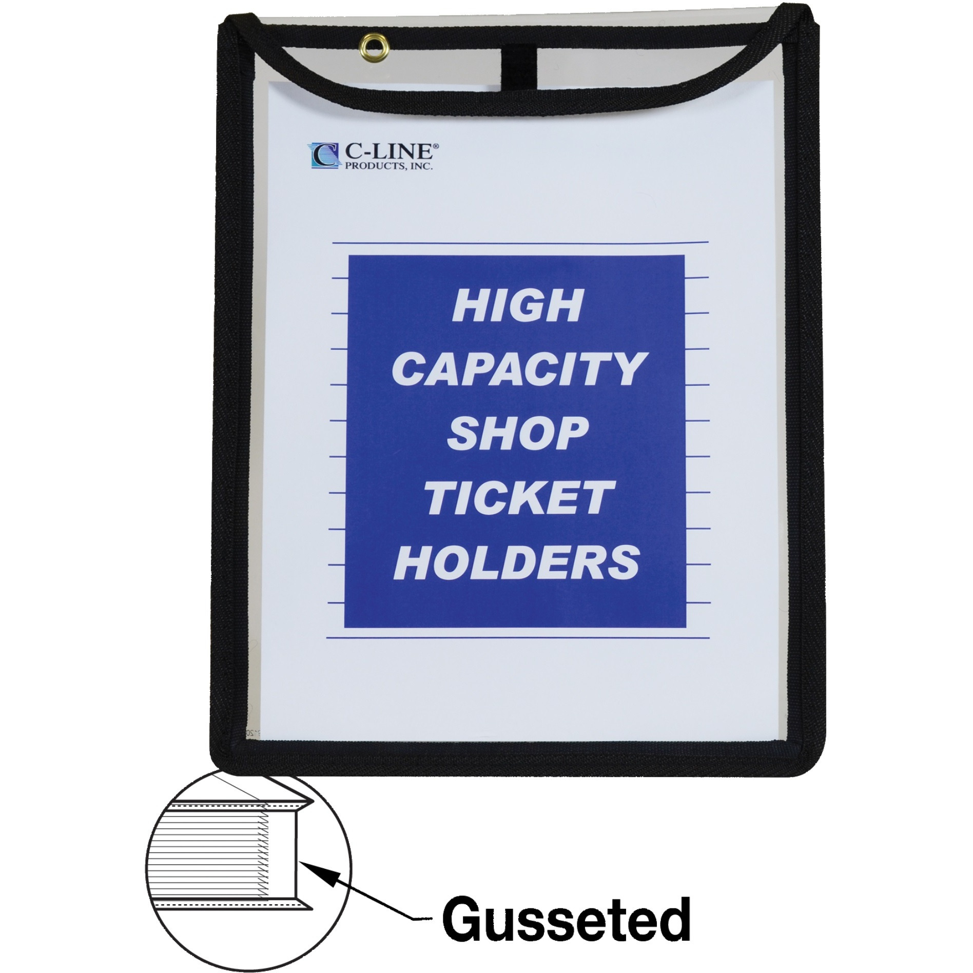 Shop Ticket Holder, Gusseted, Stitched, both sides clear, 9 x 12 x 1, 15/BX, 39912