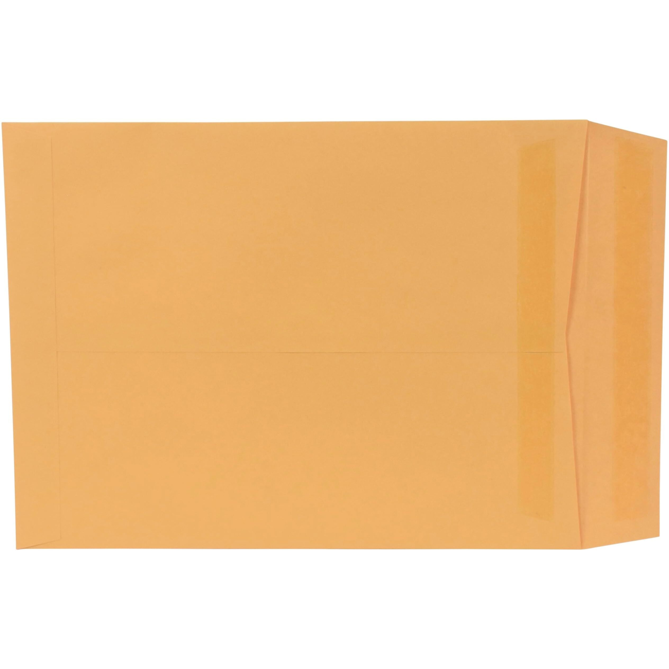 School Smart Grip Seal Envelopes, 9 x 12 Inches, Kraft, Pack of 100