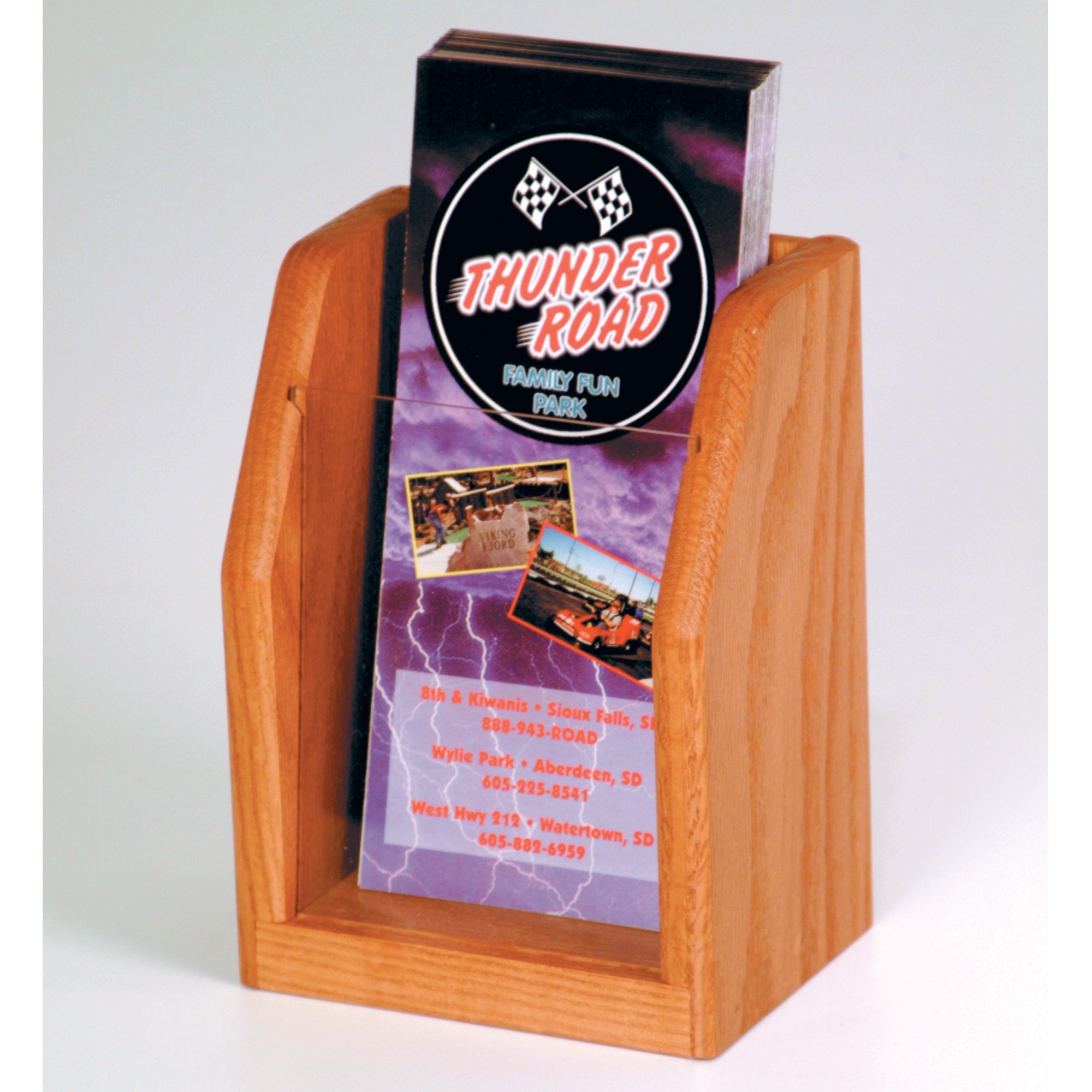 Wooden Mallet Countertop Brochure Display, Medium Oak