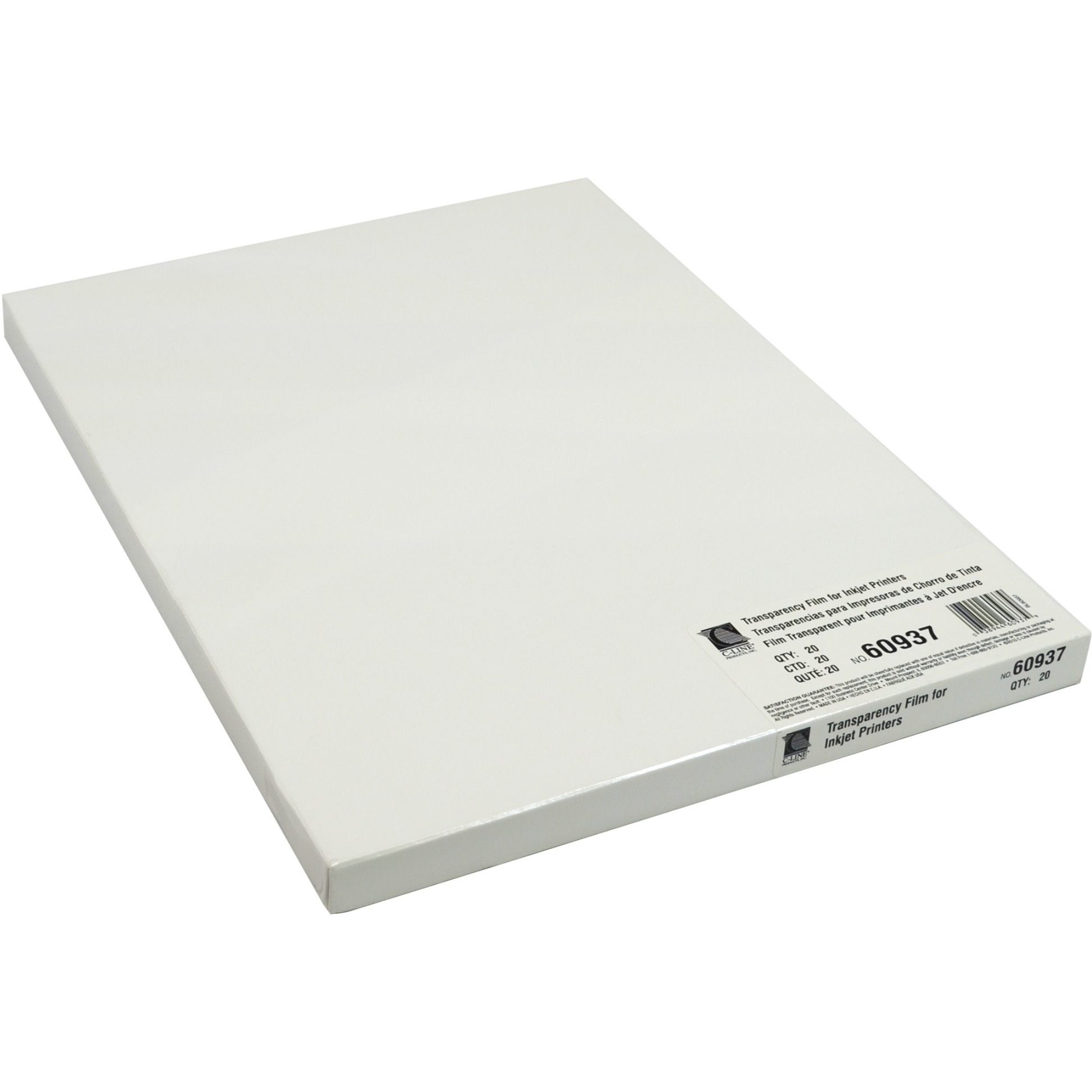 Ink Jet Transparency Film, 8 1/2 x 11, 20/BX, 60937