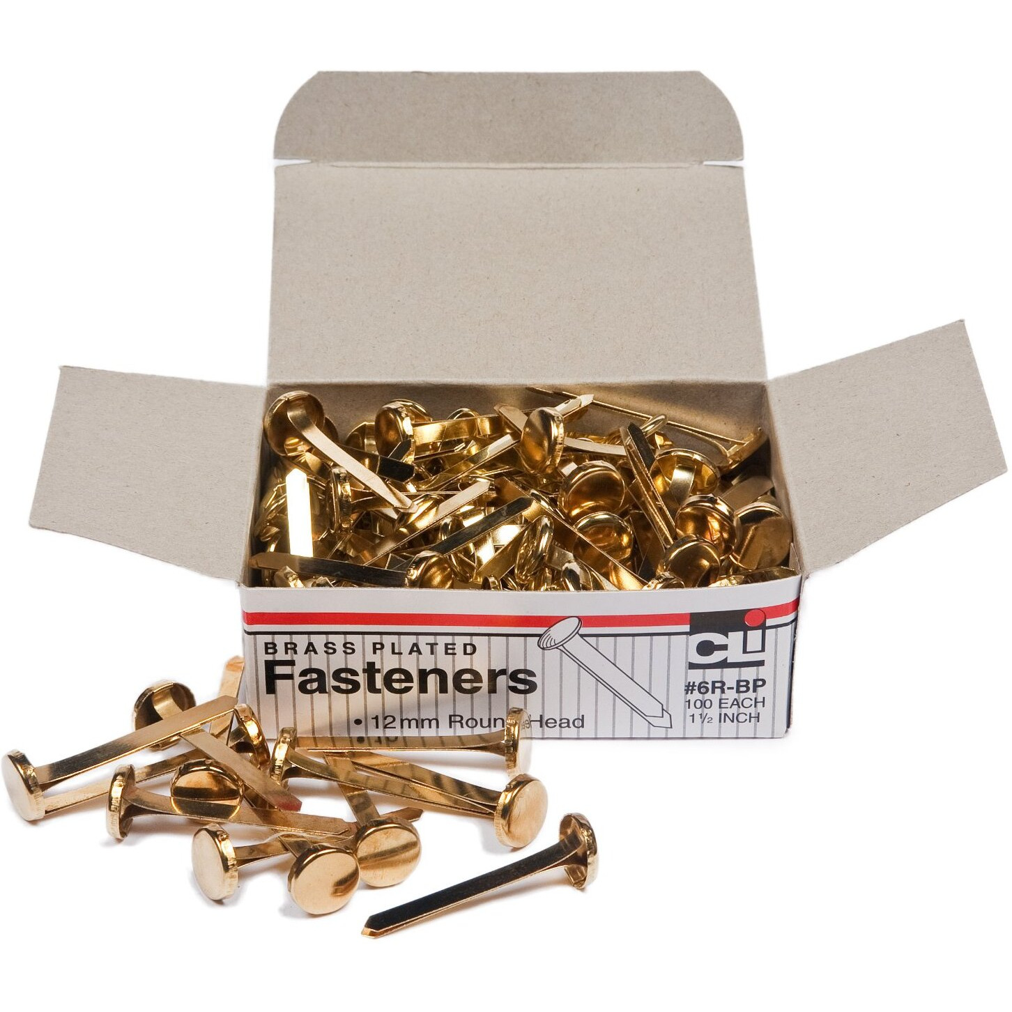 BRASS PAPER FASTENERS 1.5IN 100/BX