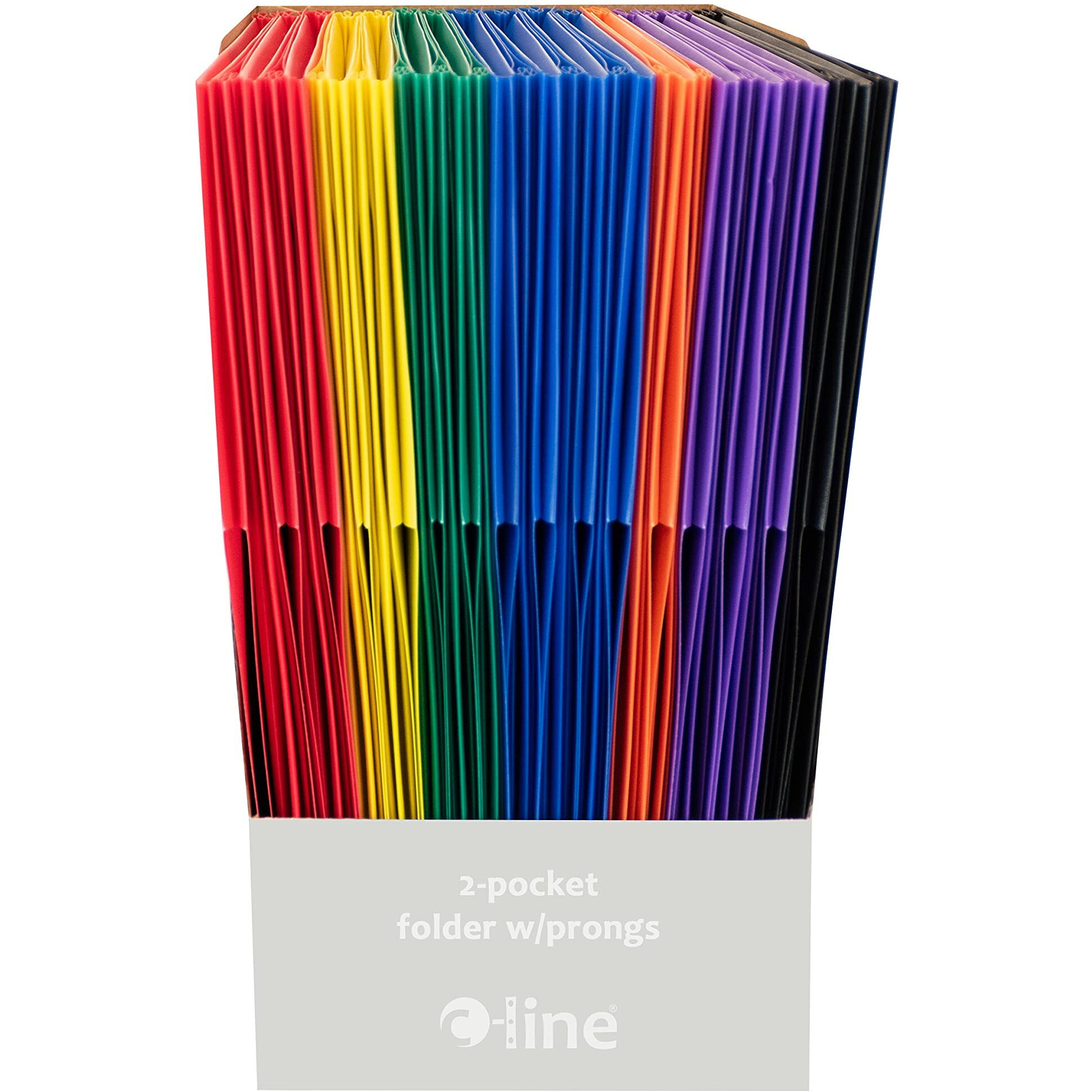 Two-Pocket Heavyweight Poly Portfolio Folder, Primary Colors (Color May Vary) (Set of 36 Folders)