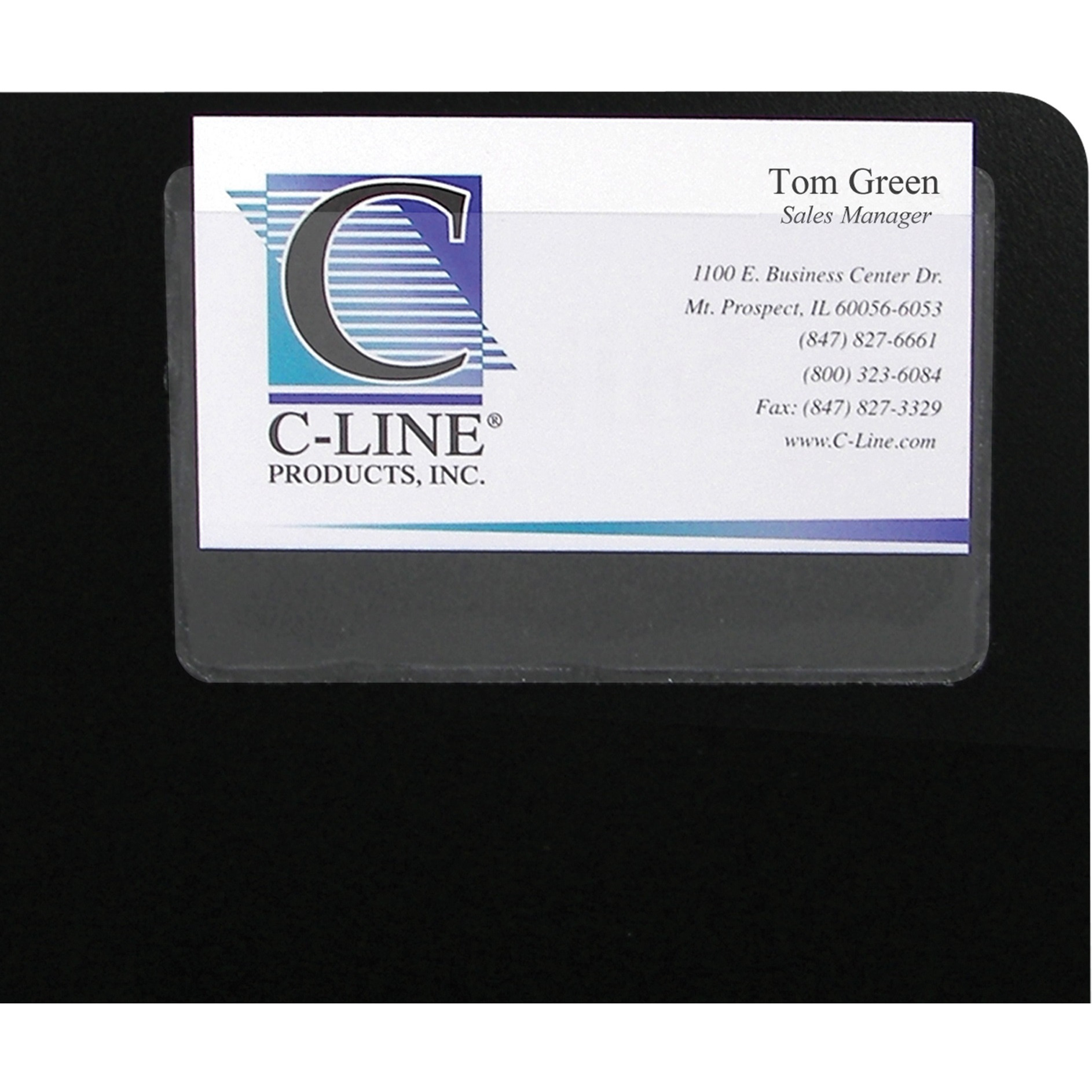 Self-Adhesive Business Card Holder, Top Load, 2 x 3 1/2, 10/PK (Set of 5 PK)