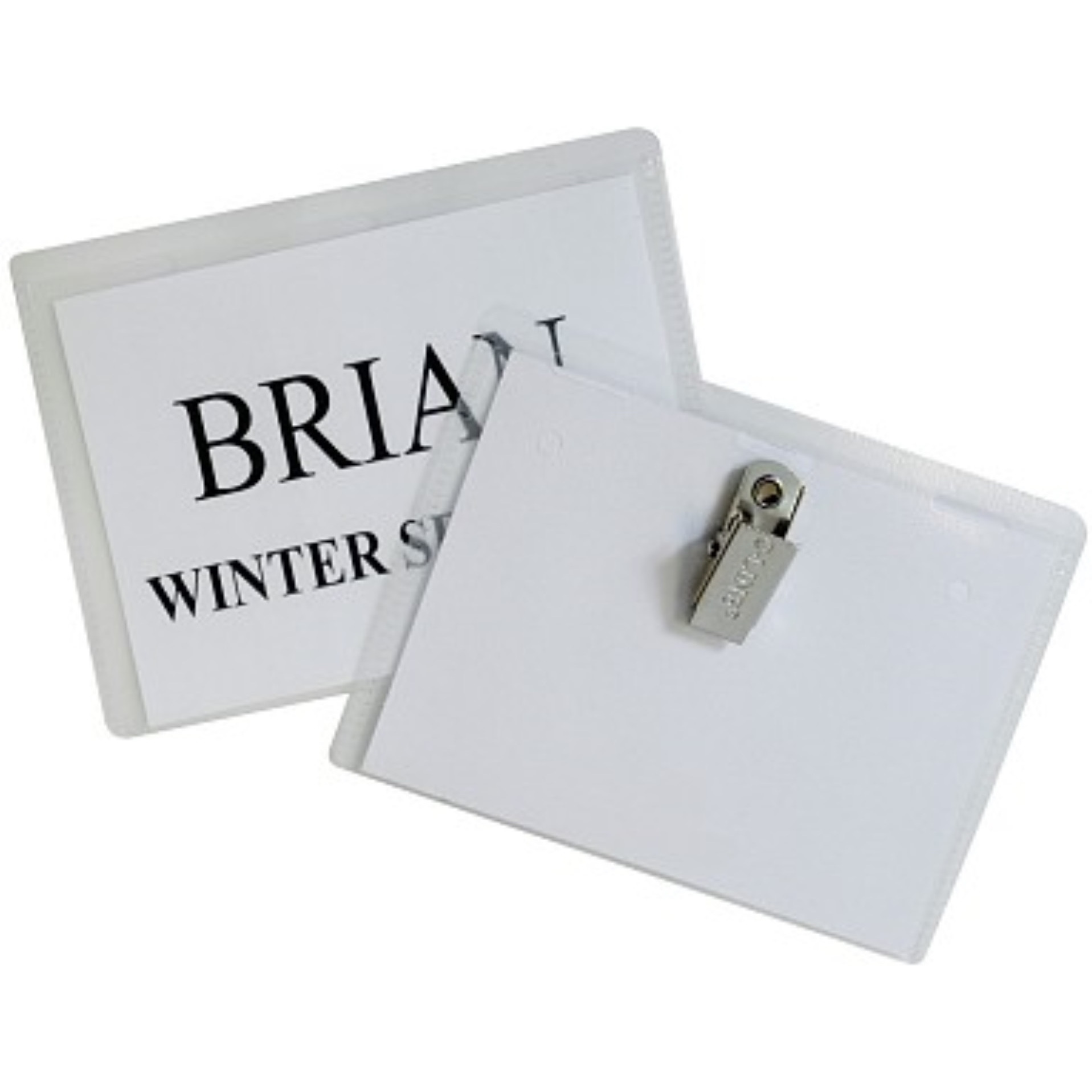 Clip Style Badge Holders, Sealed with inserts, 4 x 3, 50/BX, 95543