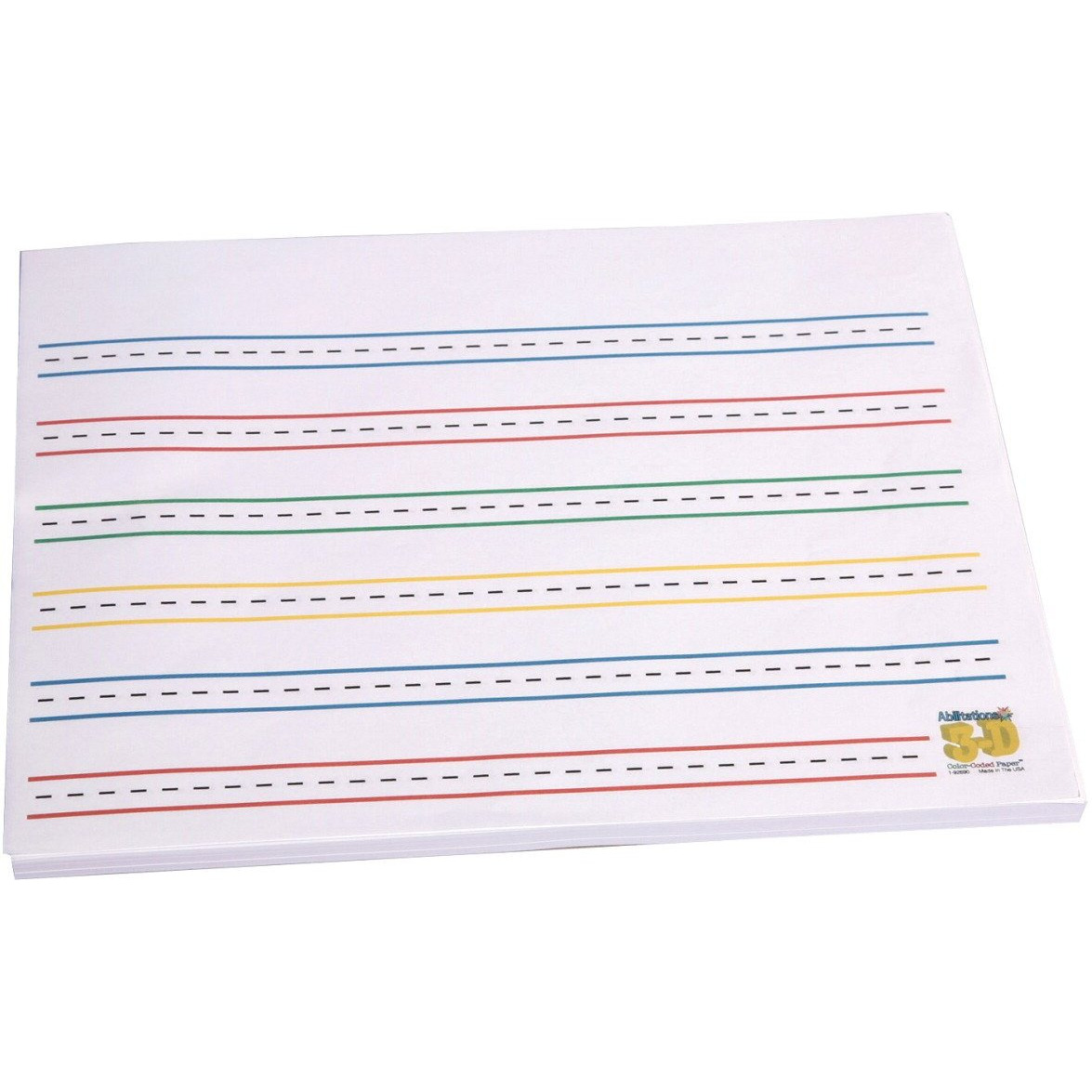 Abilitations 4-Color Raised ColorCue Paper, Grade 1, Pack of 50