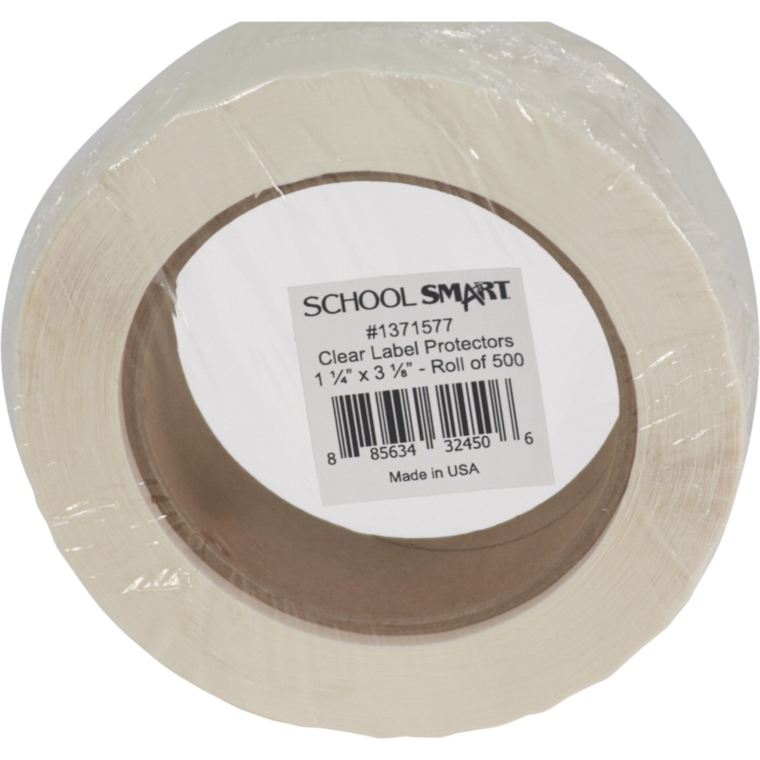 School Smart Vinyl Label Protectors, Round Corner Rectangle, 1-1/4 x 3-1/8 Inches, Clear, Pack of 500
