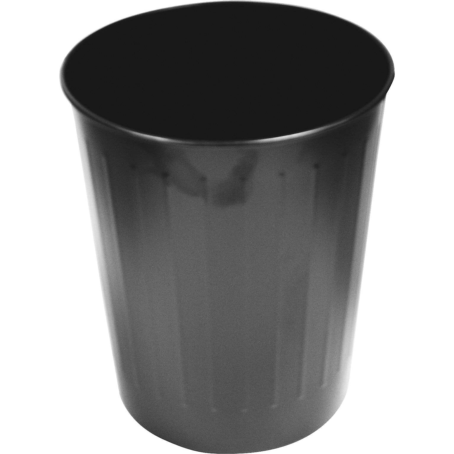 Genuine Joe 6-gallon Fire-safe Trash Can - 6 gal Capacity - Fire-Safe, Sturdy - 14" Height x 13" Diameter - Metal, Steel - Black - 1 Each