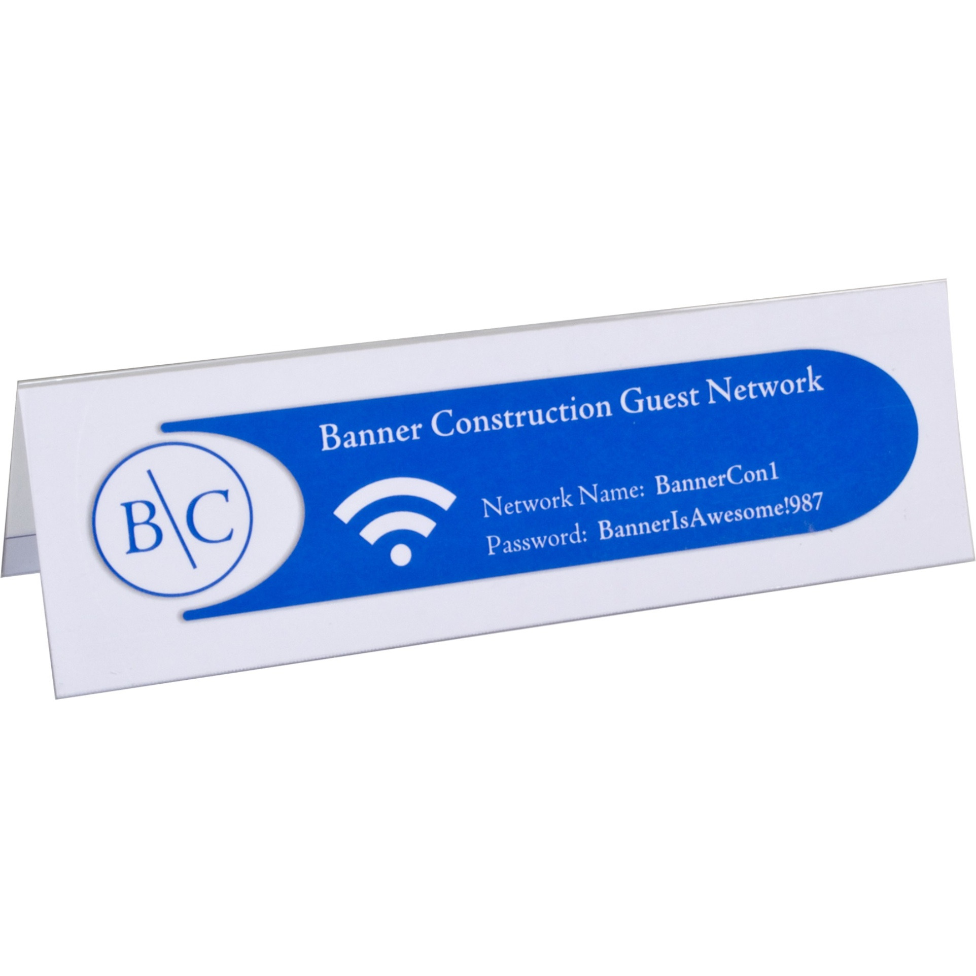 Medium Rigid Heavyweight Plastic Name Tent Holder, 2 1/2 x 8 1/2, 25/BX, 87597