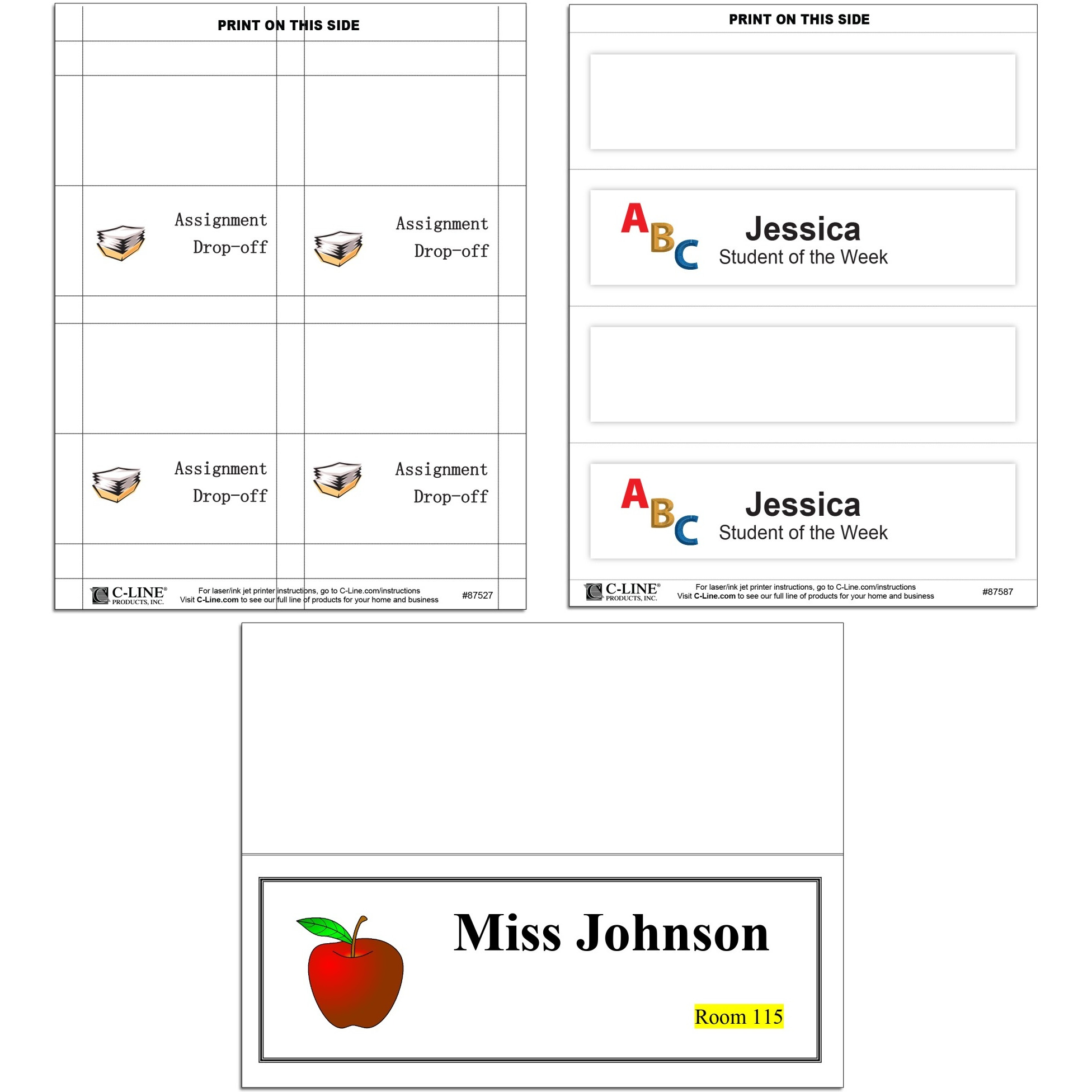 Small Scored White Name Tent Cardstock, 160/BX, 87527