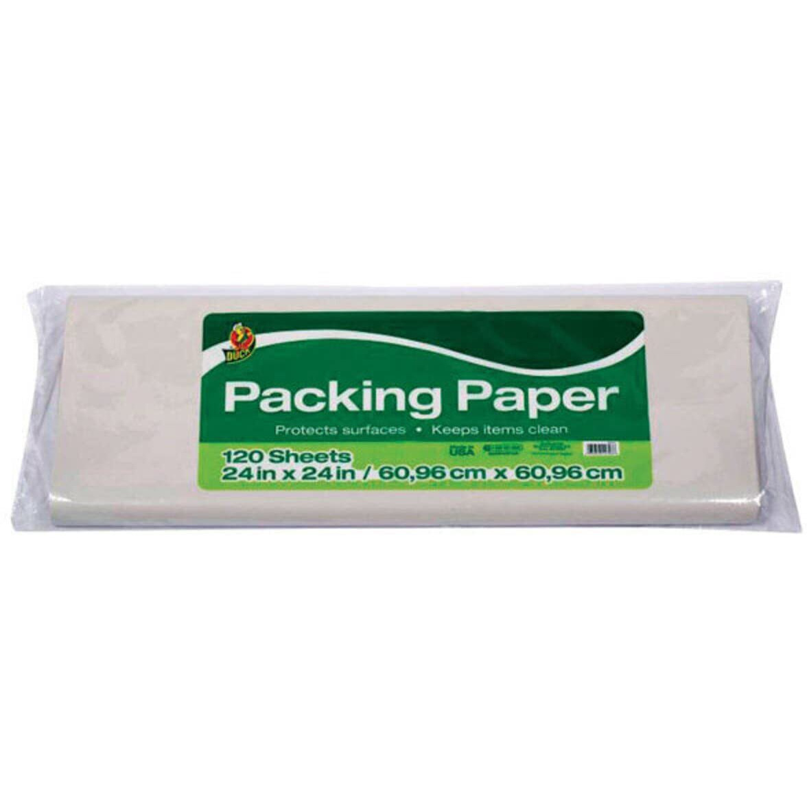Duck Brand Packing Paper - 24" Width x 24" Length - 5.43 lb Basis Weight - White