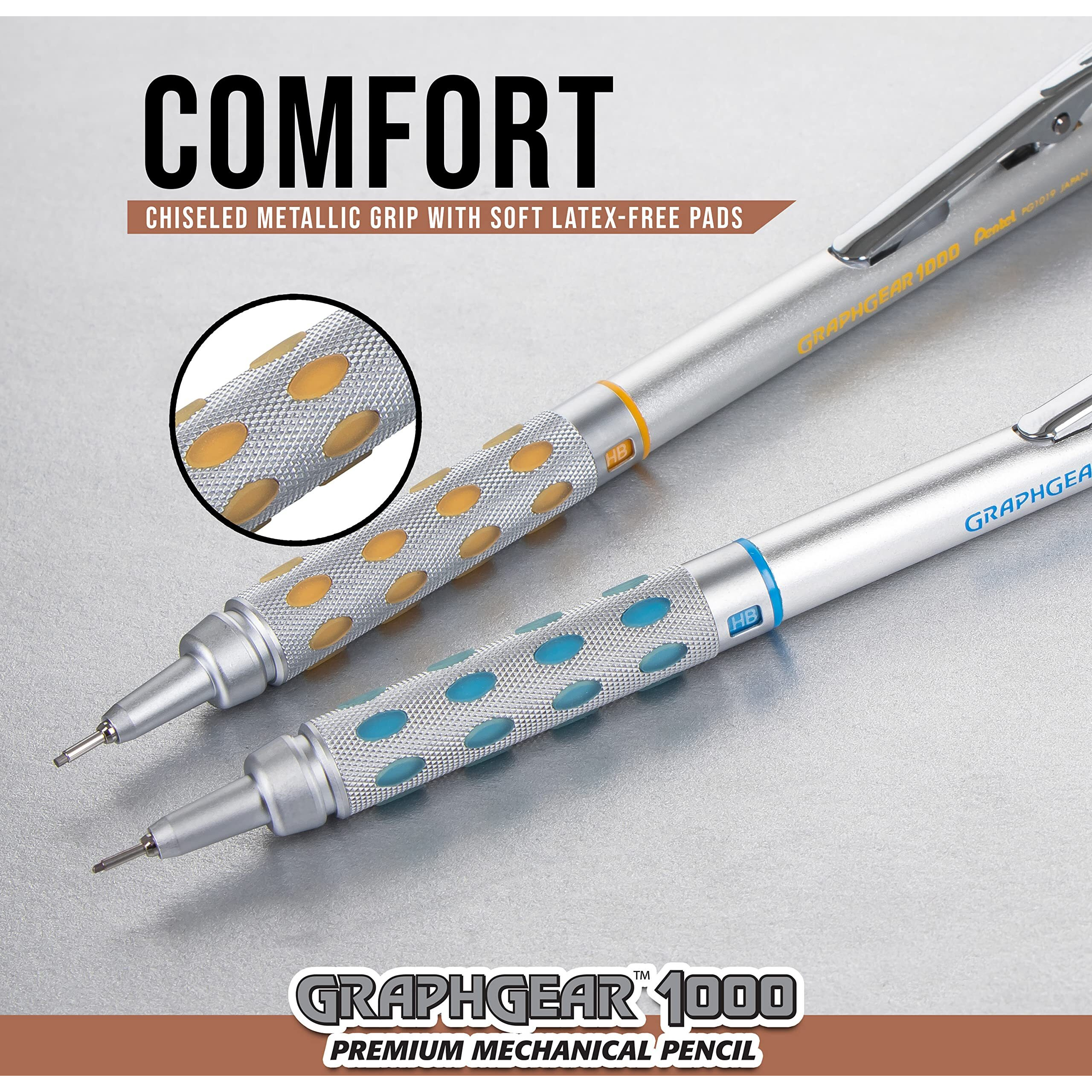 Pentel GraphGear 1000 Automatic Drafting Pencils - 2 Lead - 0.7 mm Lead Diameter - Refillable - Blue Barrel - 1 Each