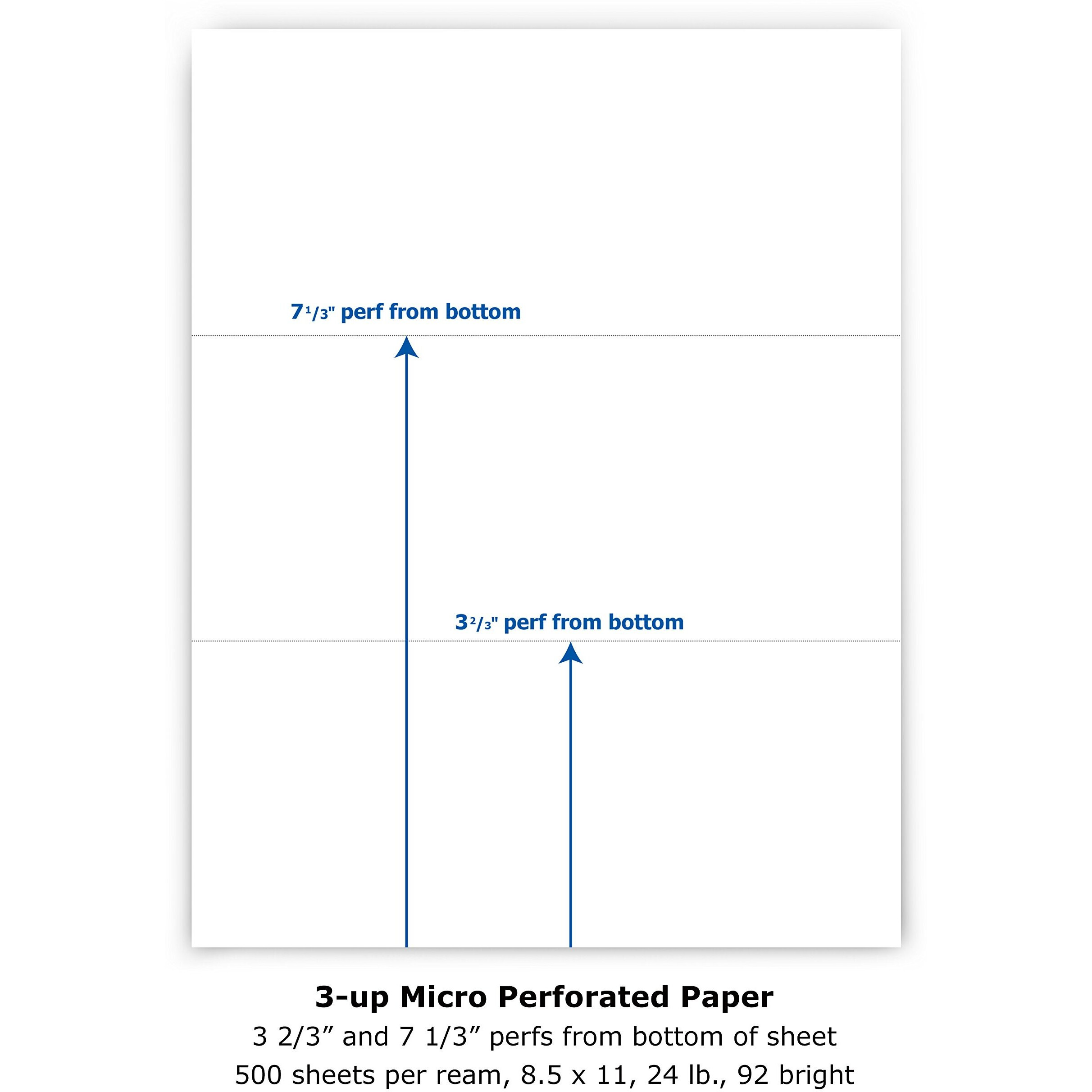 PrintWorks Professional Pre-Perforated Paper for Invoices, Statements, Gift Certificates & More - Letter - 8 1/2" x 11" - 24 lb Basis Weight - 500 / Ream - Perforated