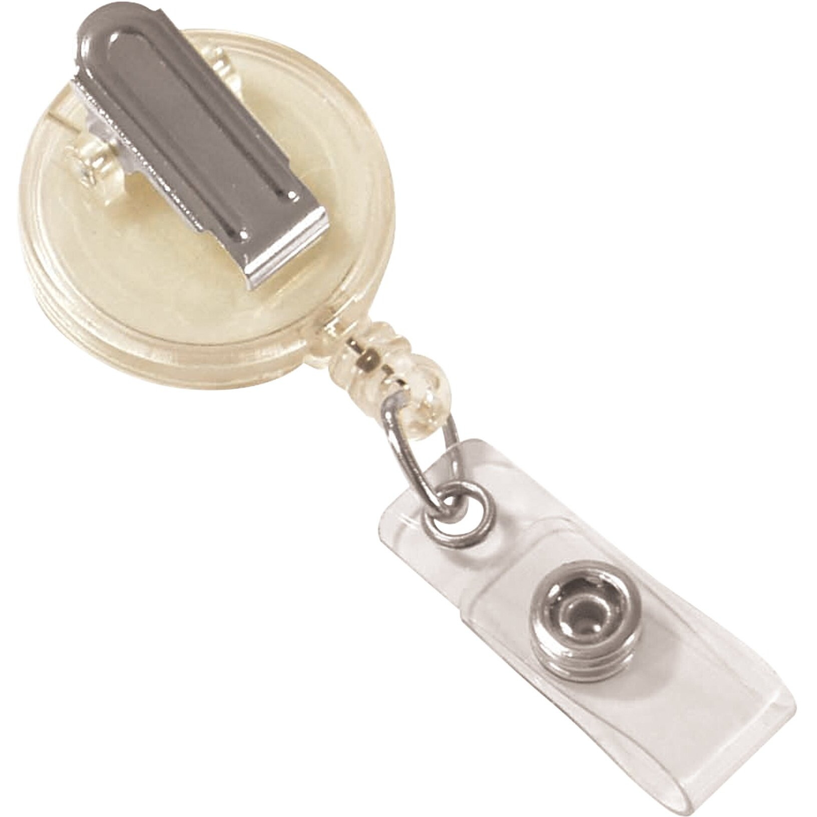 Clip-On Retractable ID Badge Reel, Clear, 12/PK, 88207