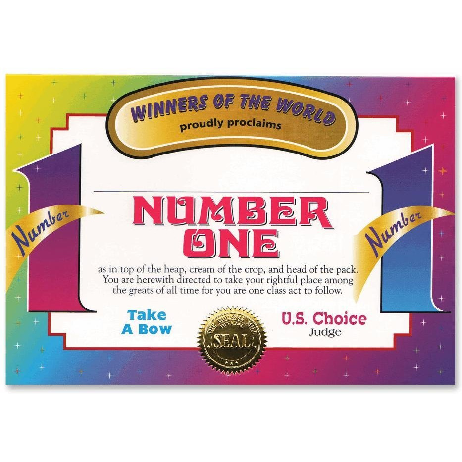 Number One Certificate