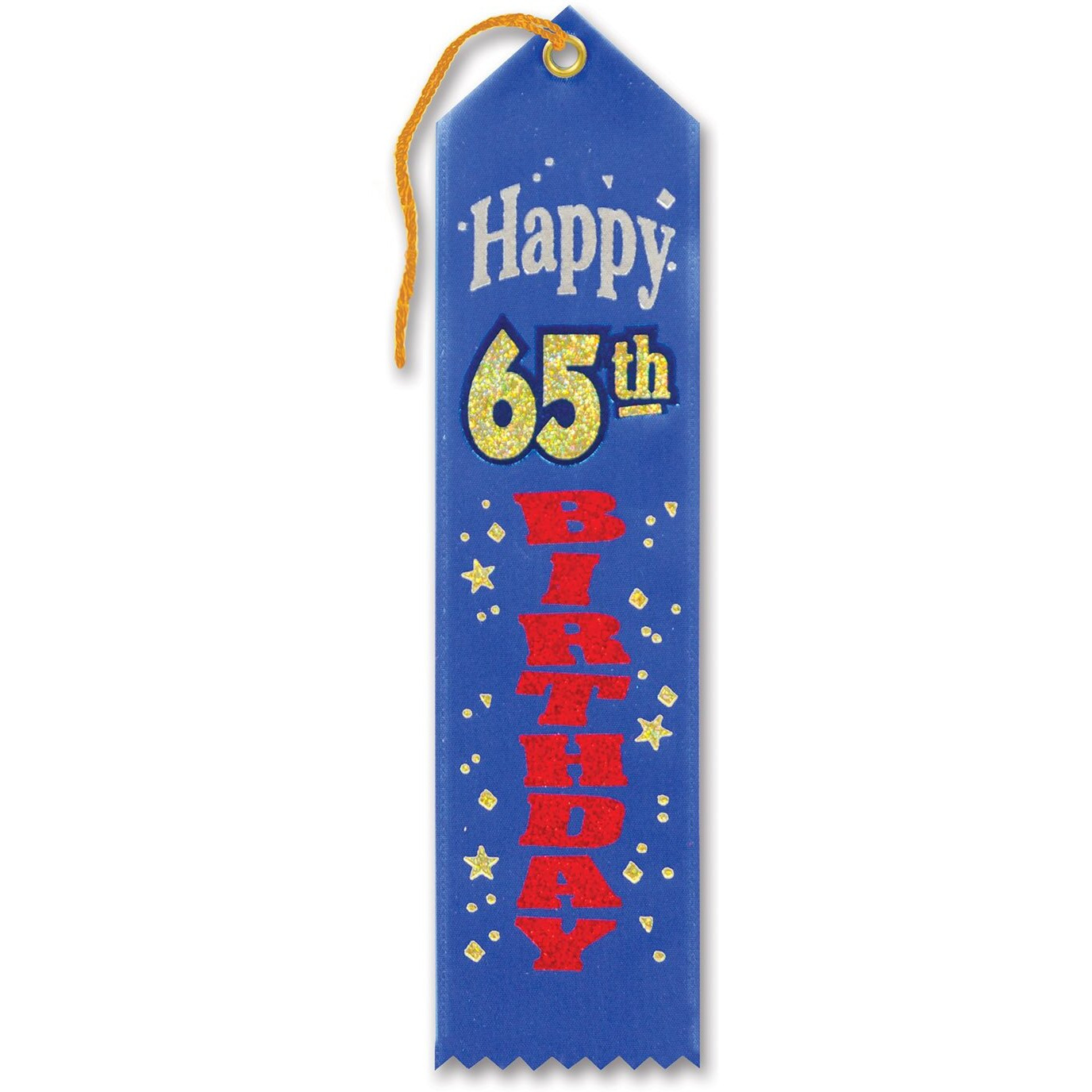 Happy  65th  Birthday Award Ribbon