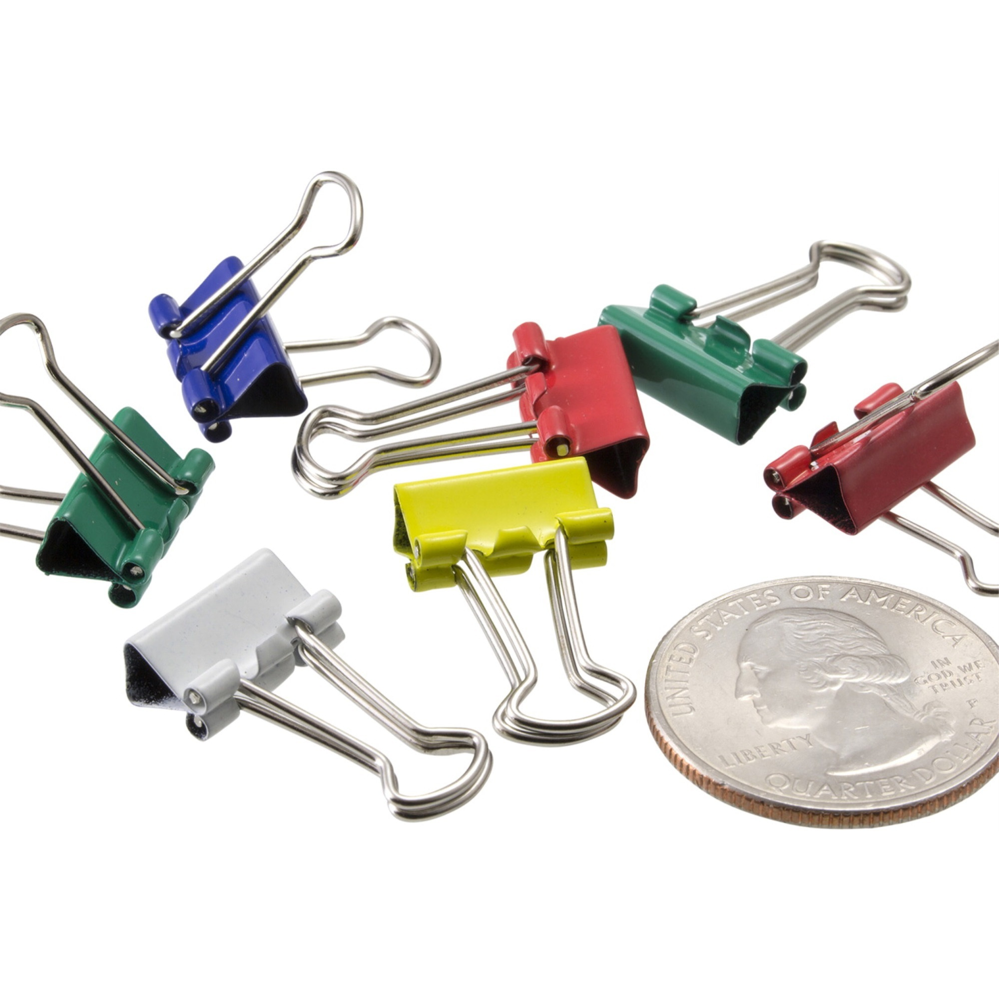 Officemate Binder Clips, Mini, 1/4 Inch Capacity, Assorted Colors, Pack of 60