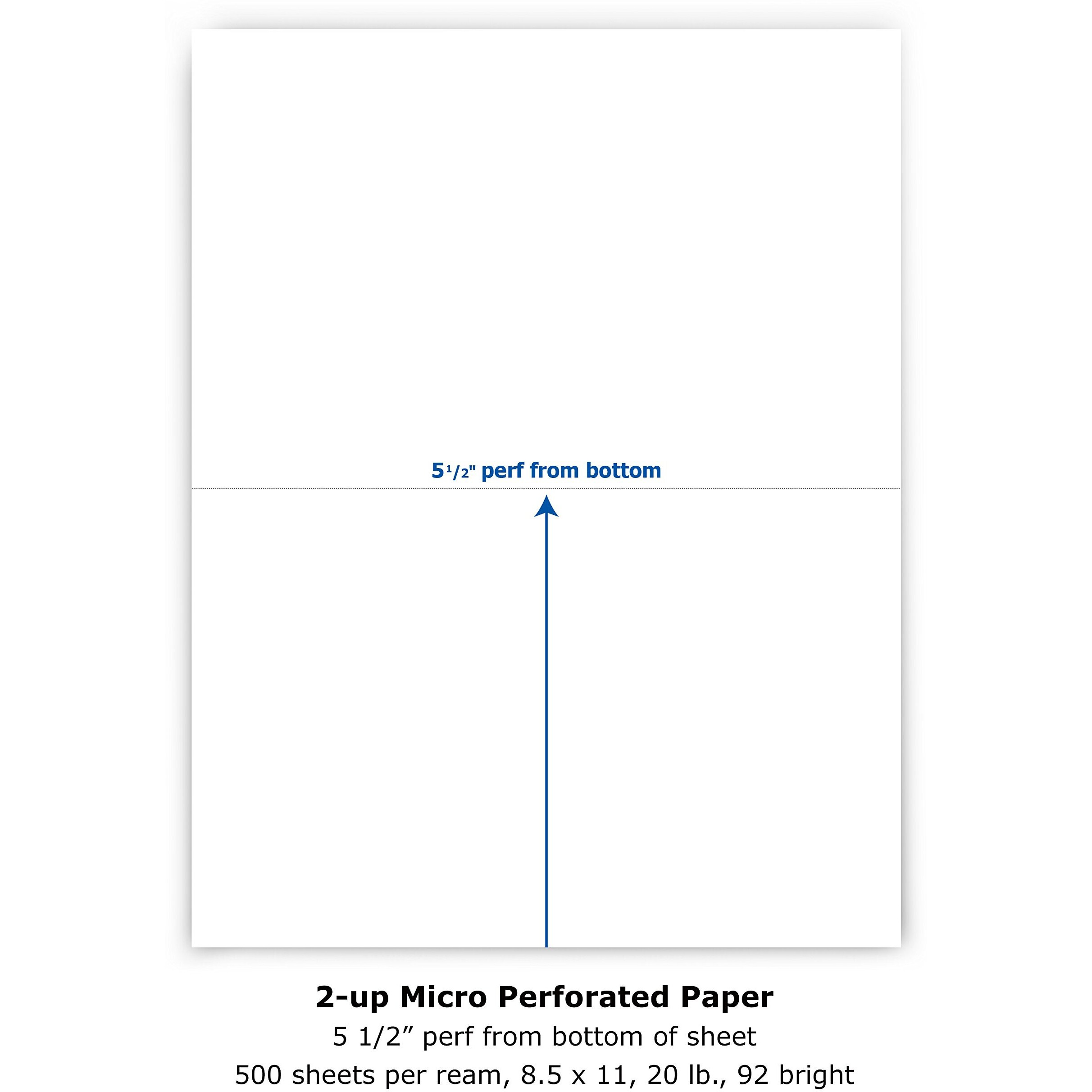 PrintWorks Professional Pre-Perforated Paper for Statements, Tax Forms, Bulletins, Planners & More - Letter - 8 1/2" x 11" - 20 lb Basis Weight - 500 / Ream - Perforated