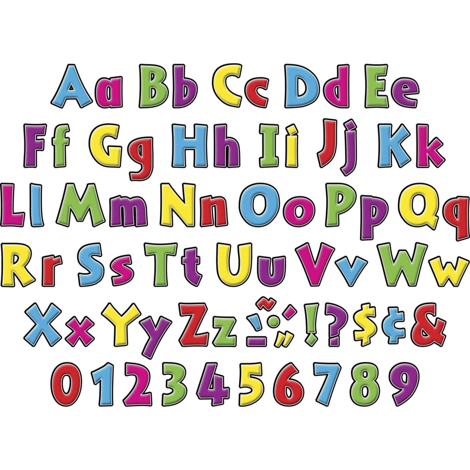 Barker Creek Letter Pop-Outs, 2 and 4 Inch, Neon