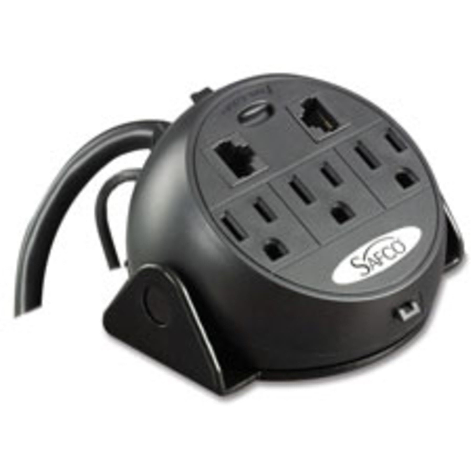 Power Module, 3 Outlets, 2 RJ-45 Ports, 8 ft Cord, Black