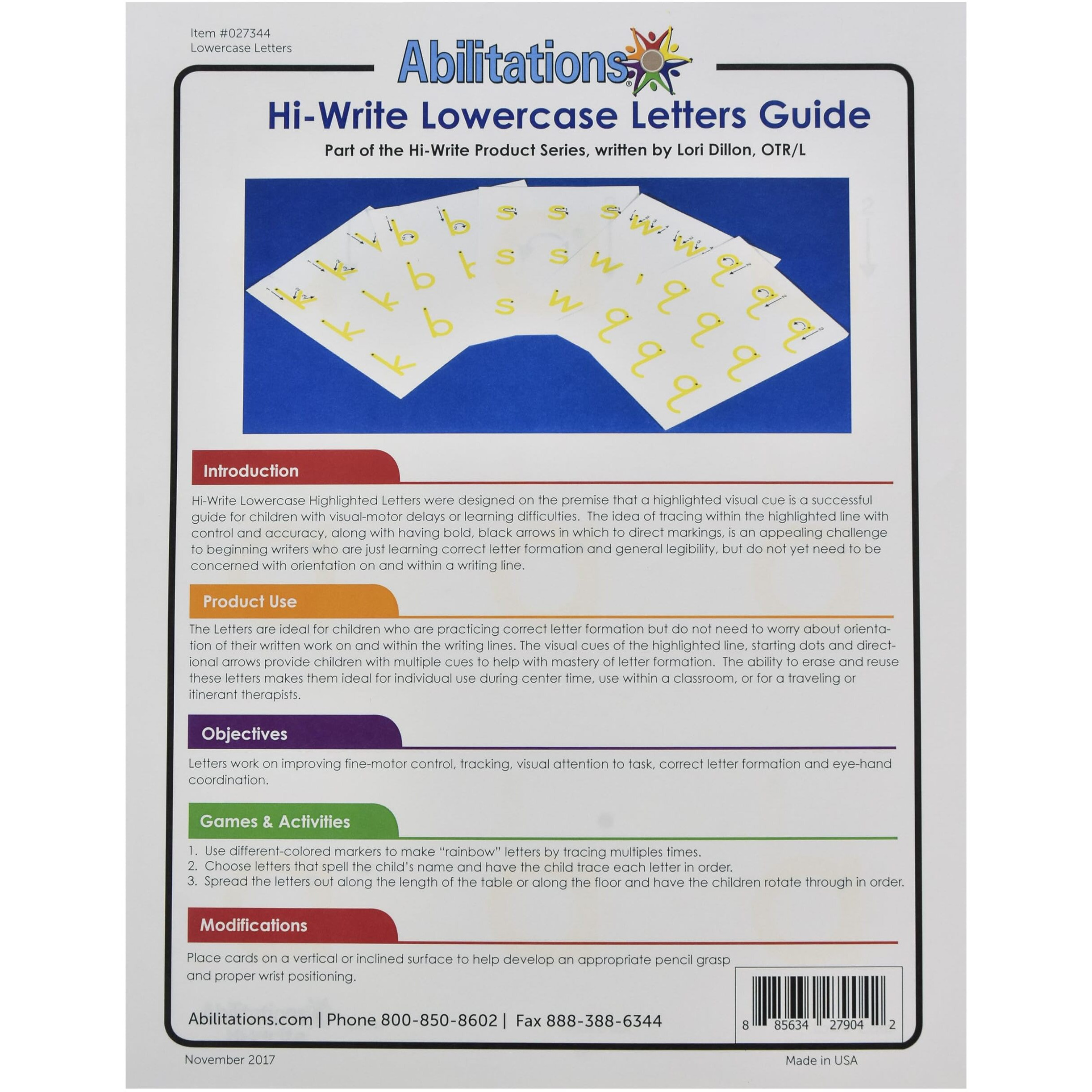 Abilitations Hi-Write Lower Case Alphabet Paper, 104 Sheets/Pad