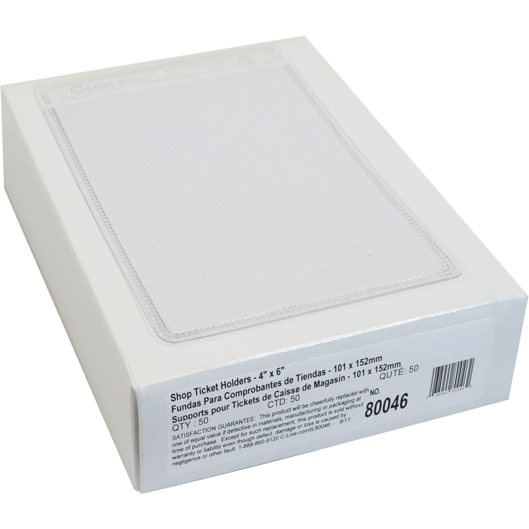 Vinyl Shop Ticket Holder, both sides clear, 4 x 6, 50/BX, 80046