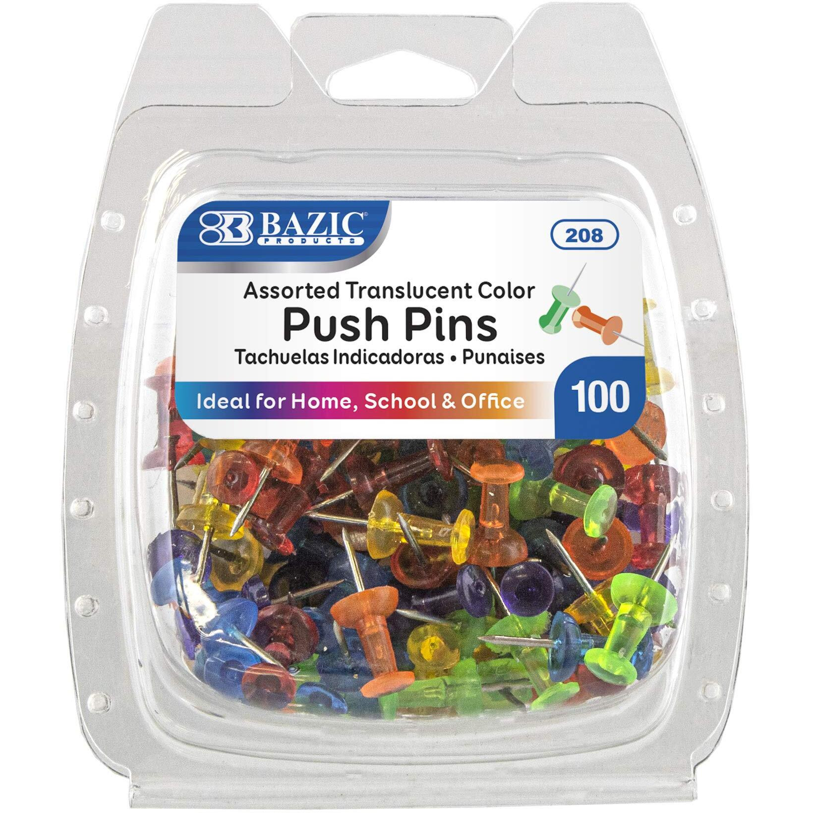 BAZIC Assorted Metallic Color Push Pins (50/Pack)