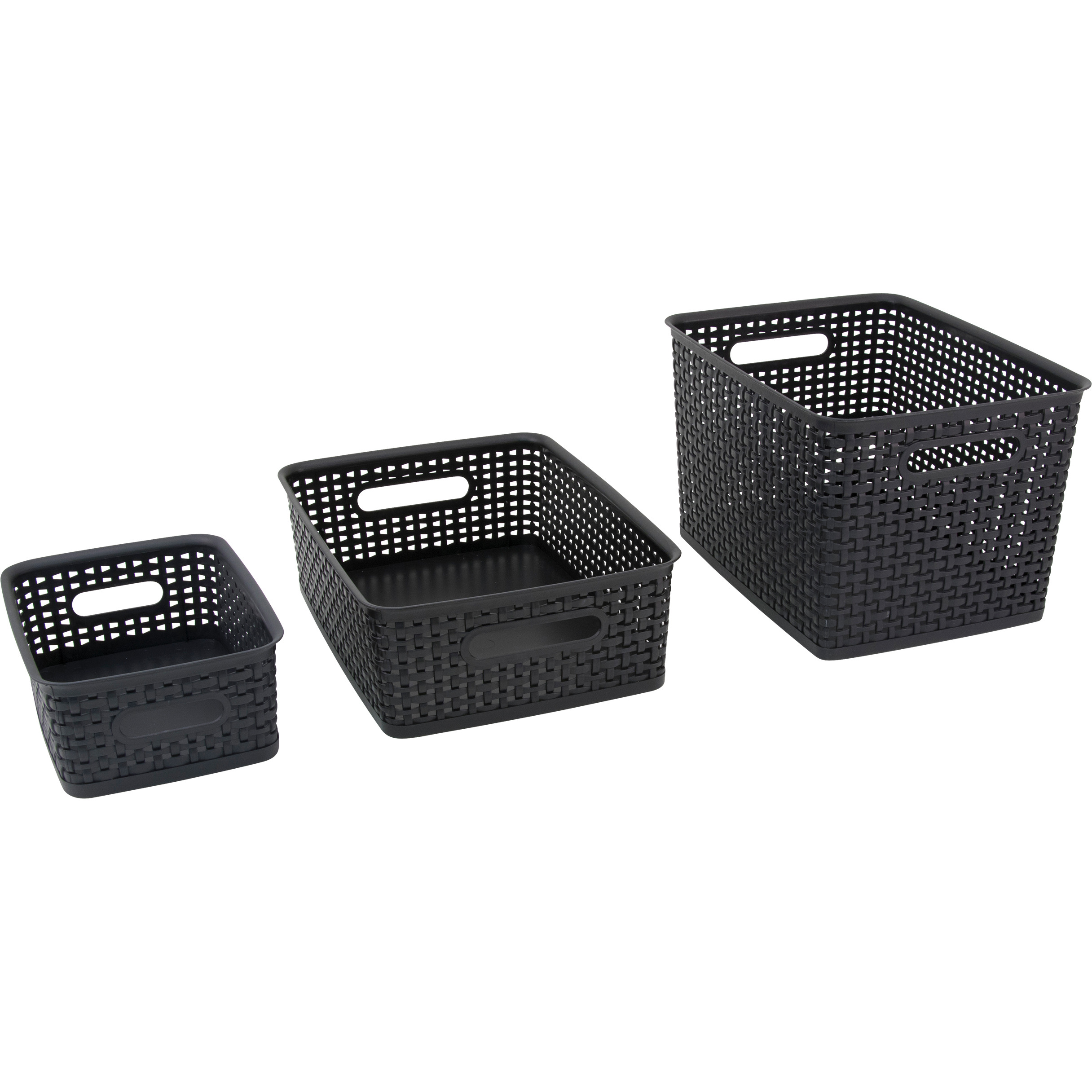 3 Pack Plastic Weave Bin 1 Ea Small, Medium, Large