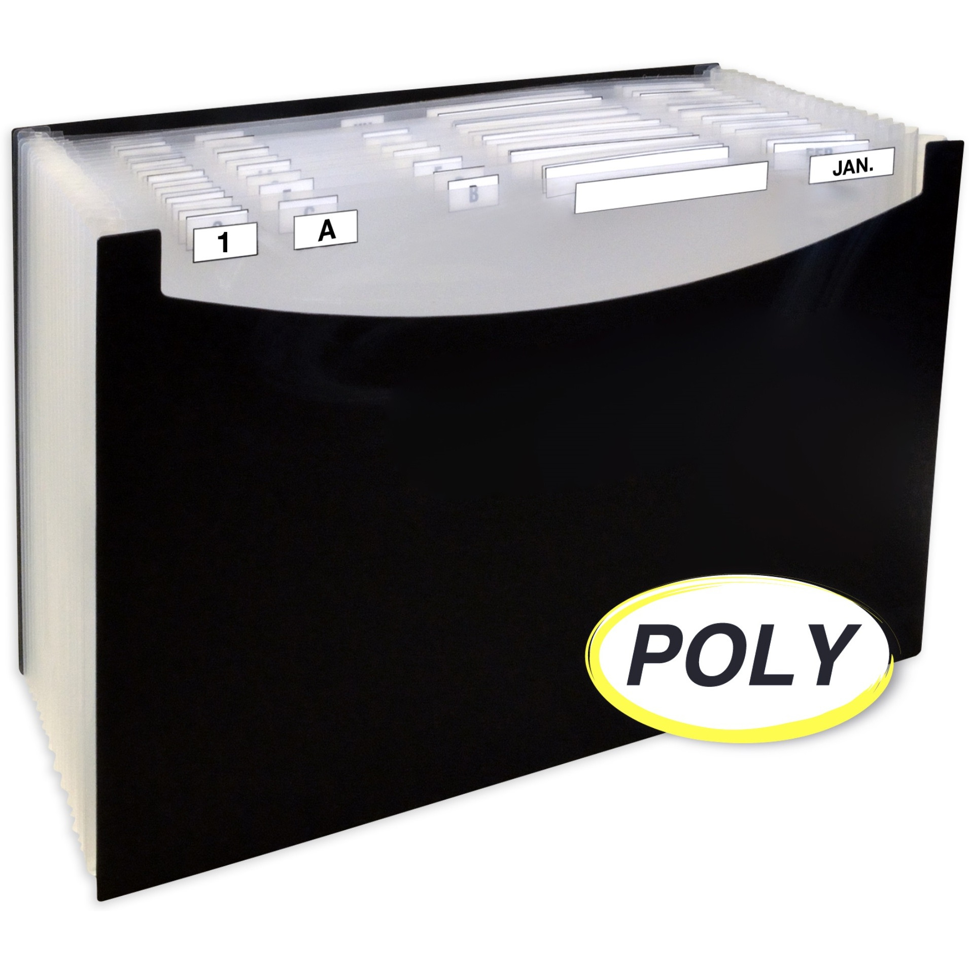 21-Pocket Stand-Up Design Expanding File, Black, Legal Size, 1/EA, 48221