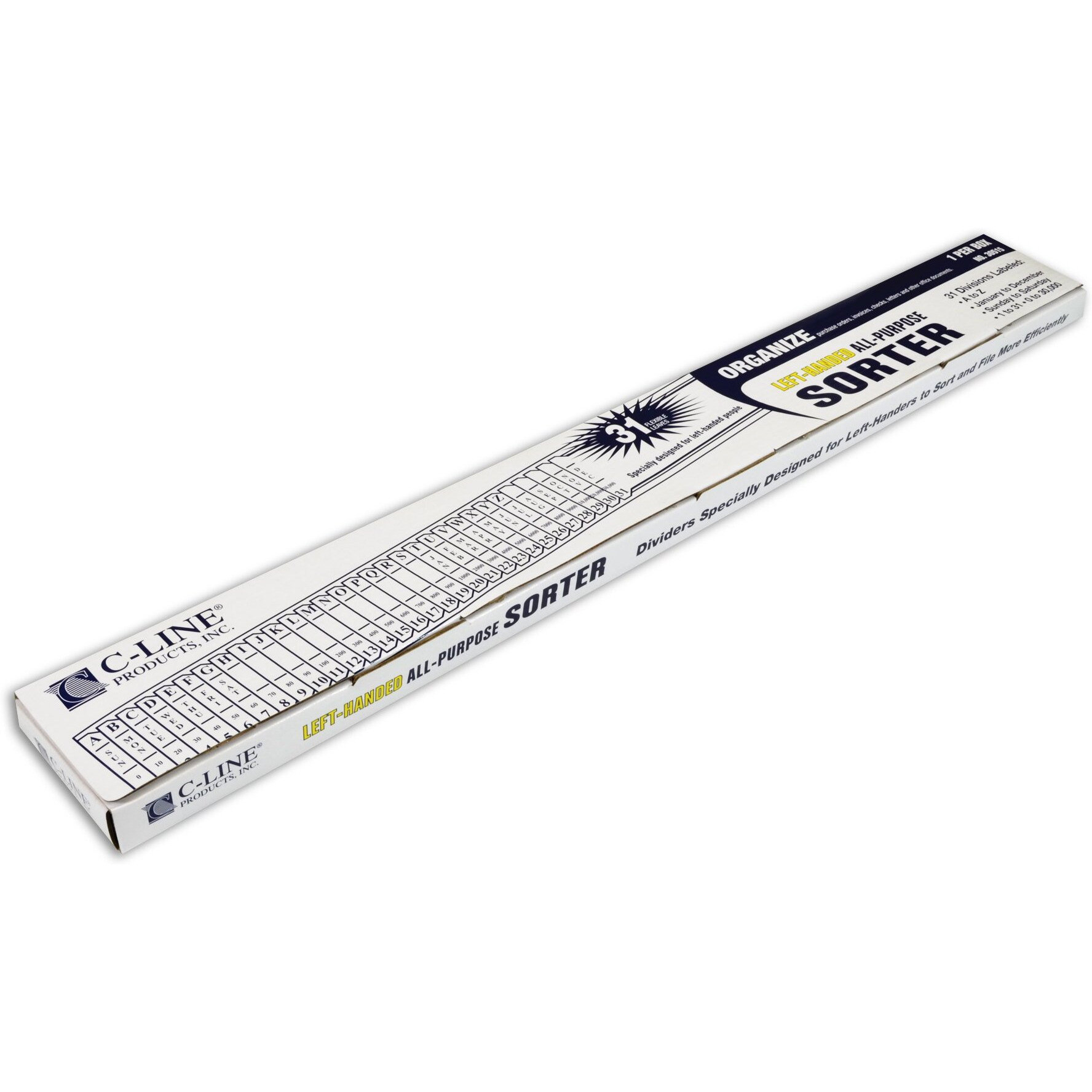 Left-Handed Document Sorter, All-Purpose, 2-1/2 x 23-1/2, 1/BX, 30515
