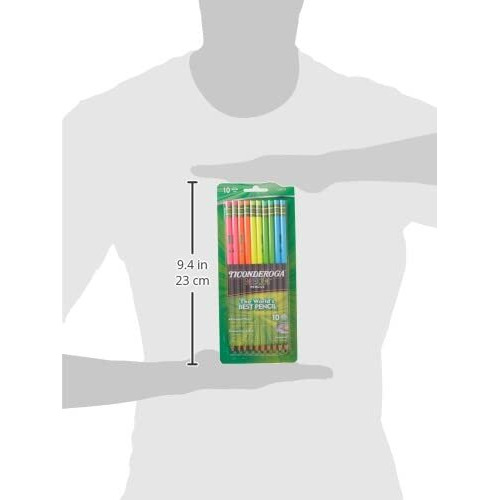 TICONDEROGA NEON WOOD PENCILS 10PK