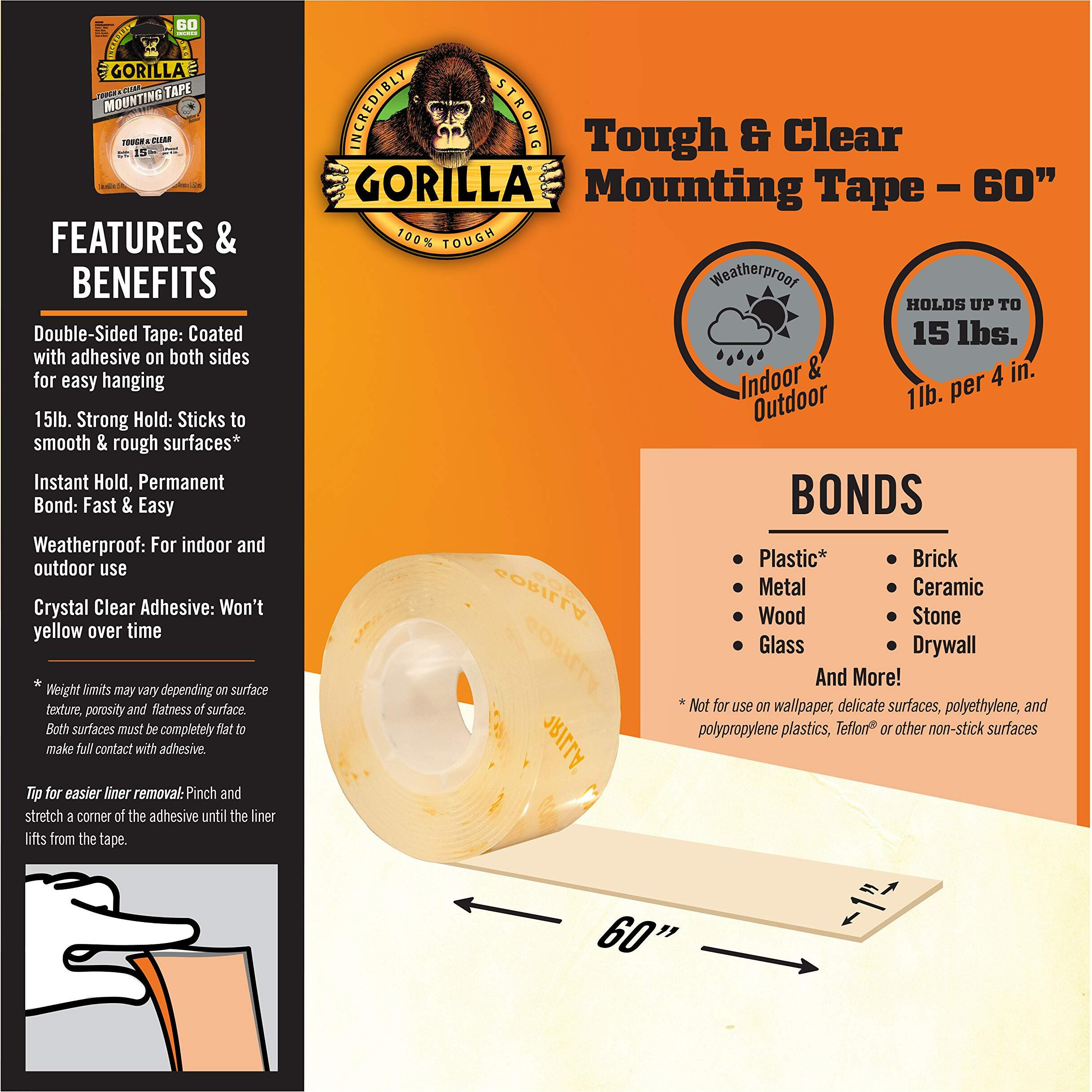 GORILLA MOUNTING TAPE 1IN X 60 IN