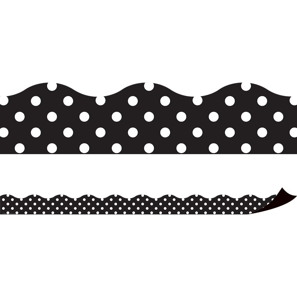 MAGNETIC BORDERS BLACK POLKA DOTS
