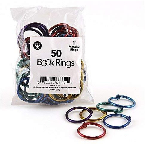 BOOK RINGS 1IN 50 PER PACK