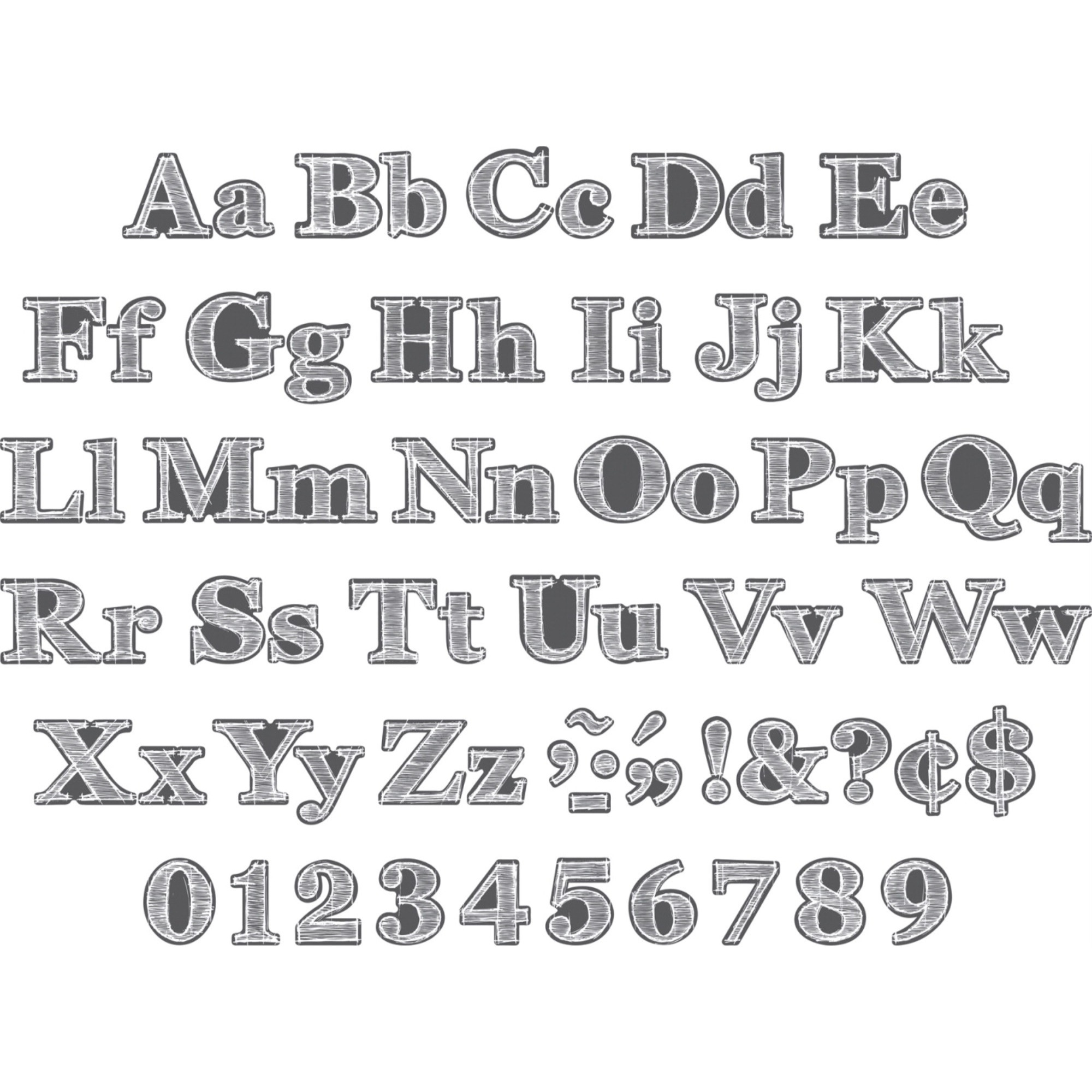 Barker Creek Rainbow Chalkboard Letter Pop-Outs, 2 Designs, 4 Inches, Set of 468