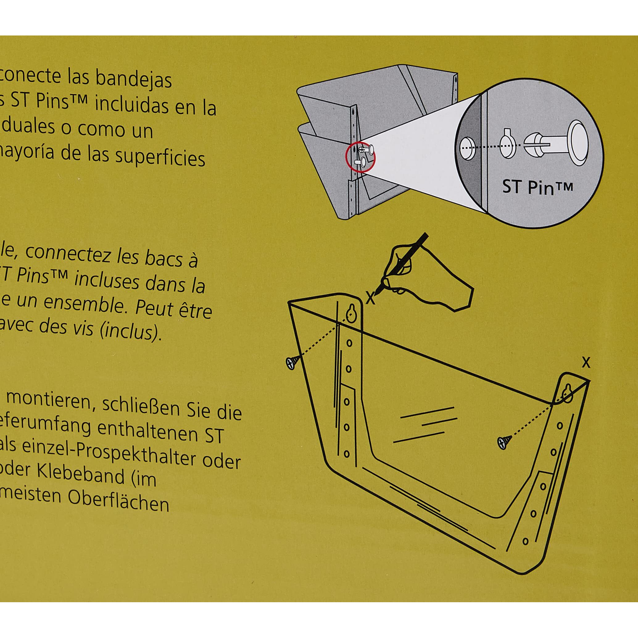 Deflecto Stackable DocuPocket for Partition Walls - 3 Pocket(s) - 3 Compartment(s) - 7" Height x 13" Width x 4" Depth - Stackable - Clear - 3 / Set