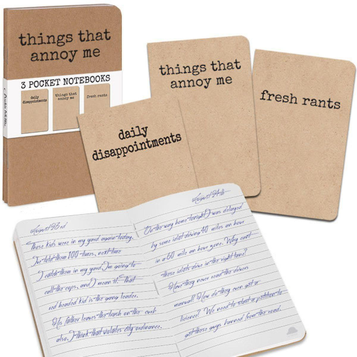 grump, Things That Annoy Me Set of 3 Notebooks