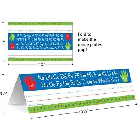 LEFT RIGHT ALPHABET TENT NAME PLATE