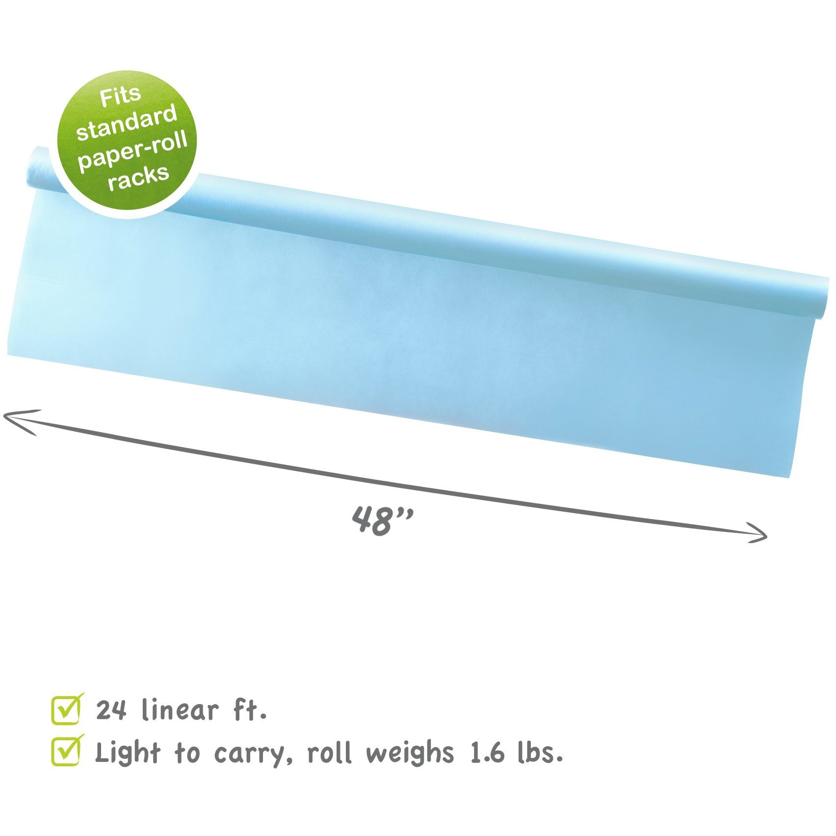 Smart-Fab Opaque Bulletin Board Background, 48 Inches x 24 Feet, Sky Blue