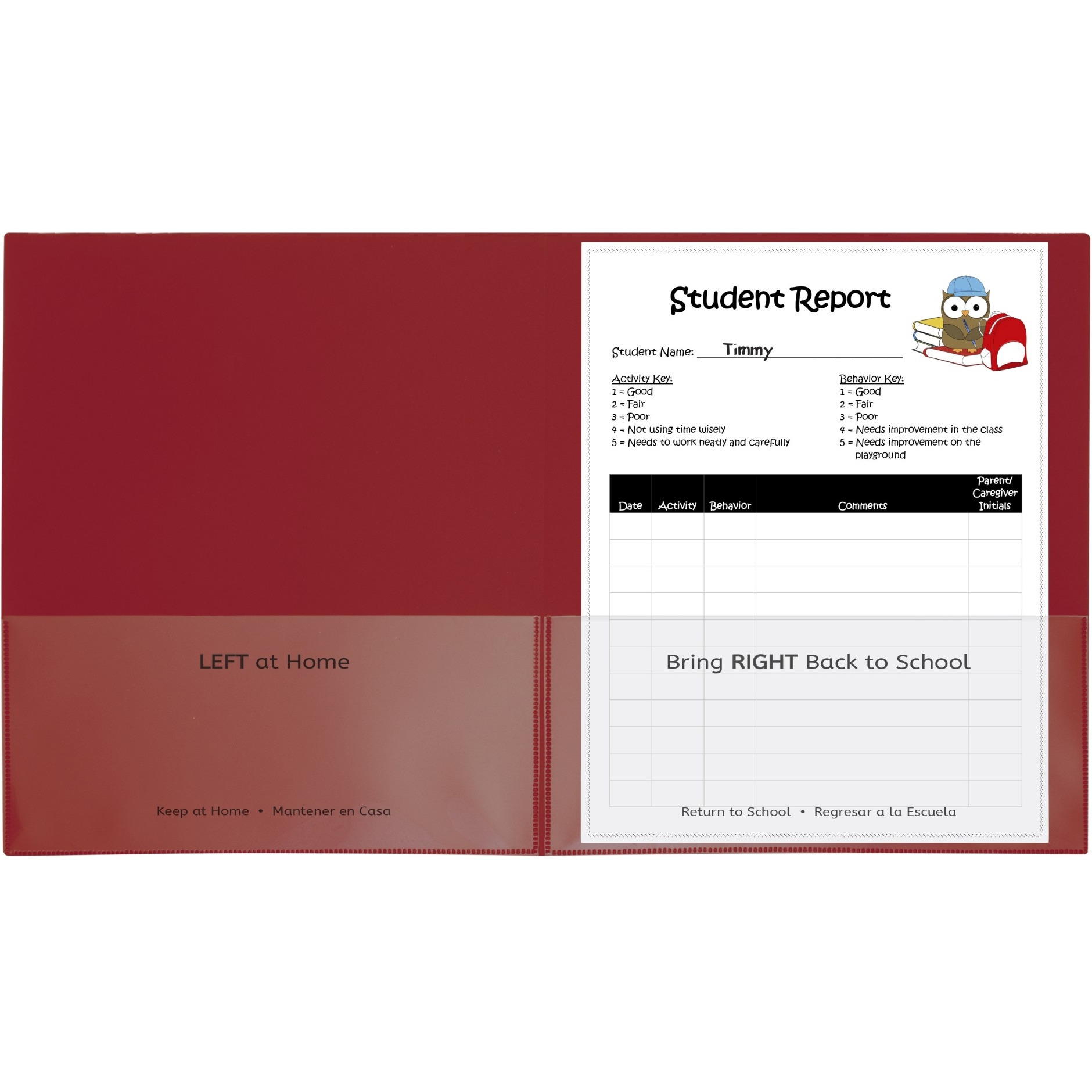 Classroom Connector Folders, Red, 25/BX, 32004