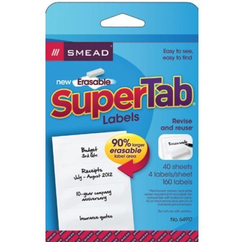 SMEAD 160CT ERASABLE SUPERTAB