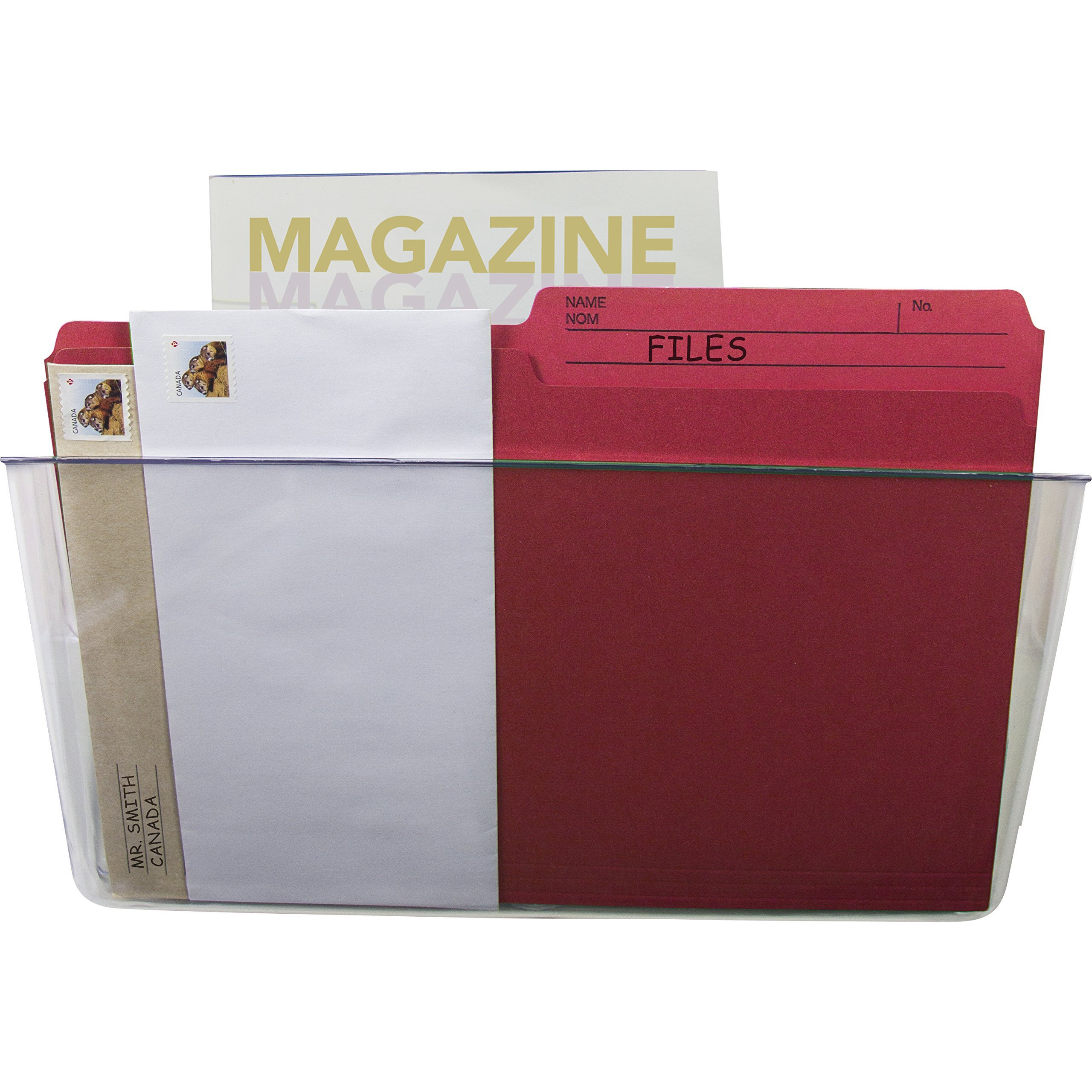 Storex Wall File, Letter, Clear (Case of 6)