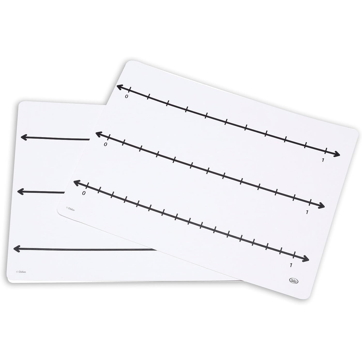 Didax Write-On/Wipe-Off Fraction Number Line Mats, Set of 10