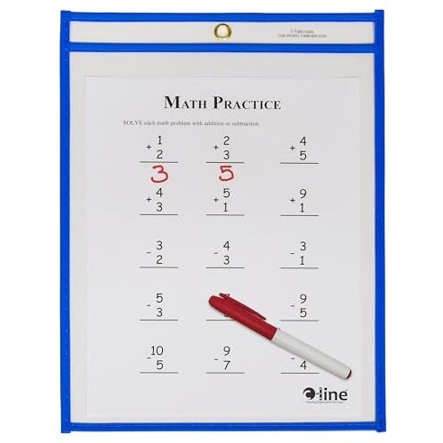 Neon Shop Ticket Holder, Blue, Stitched, both sides clear, 9 x 12, 15/BX, 43915