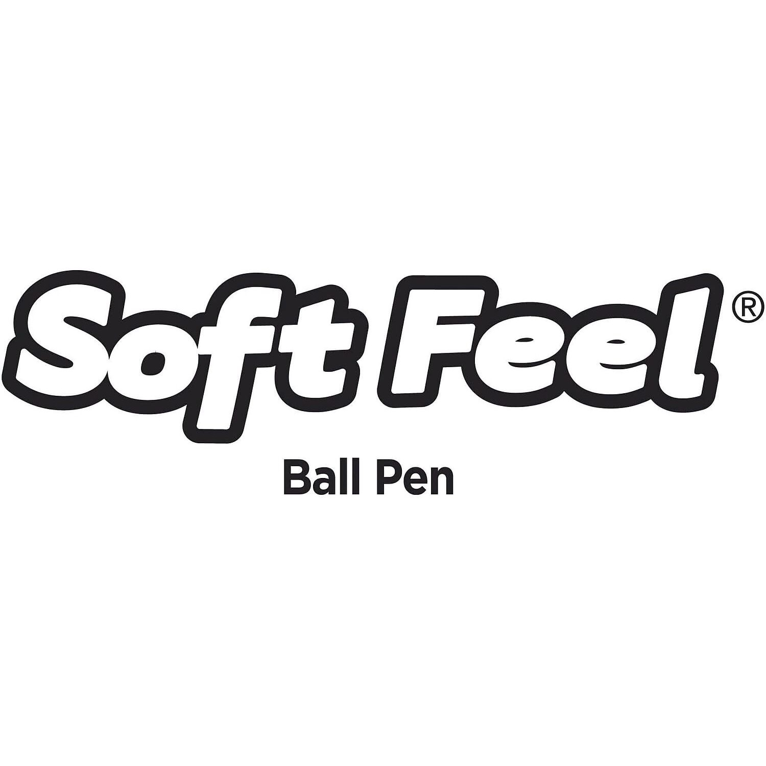 BIC SoftFeel Retractable Ball Pens - Medium Pen Point - 1 mm Pen Point Size - Retractable - Black - Black Barrel - 36 / Box