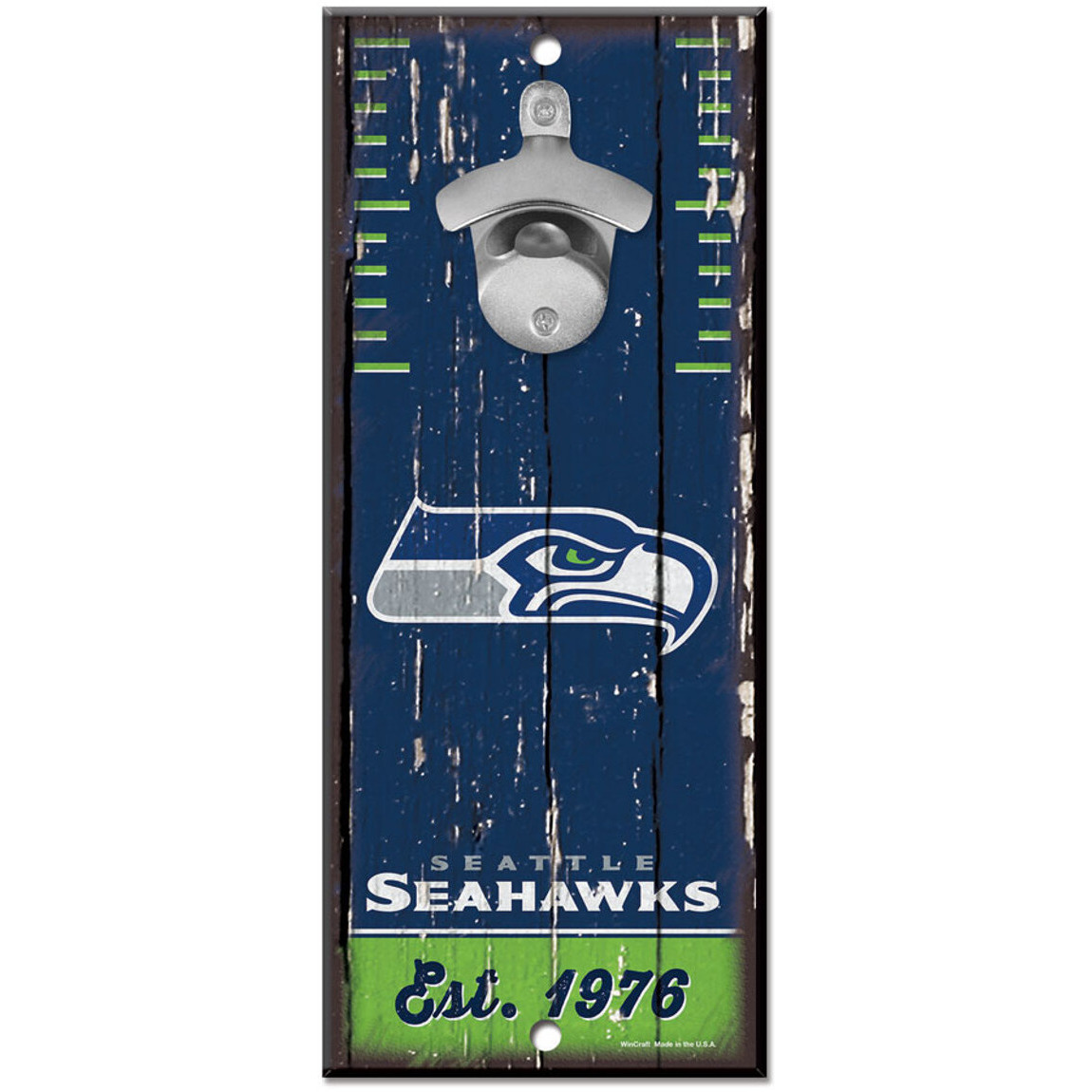 Seattle Seahawks Sign Wood 5x11 Bottle Opener