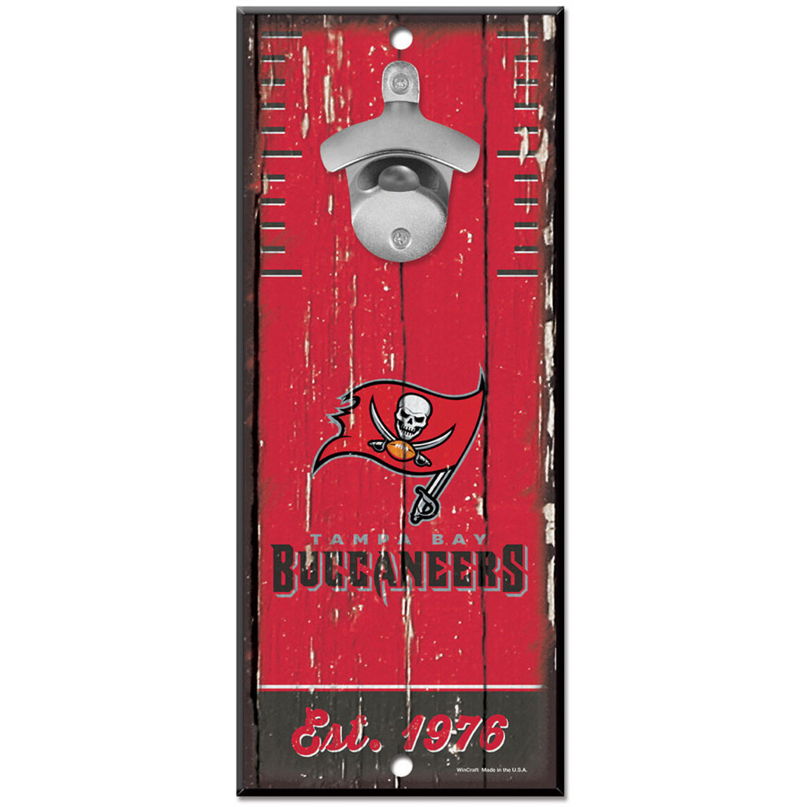 Tampa Bay Buccaneers Sign Wood 5x11 Bottle Opener