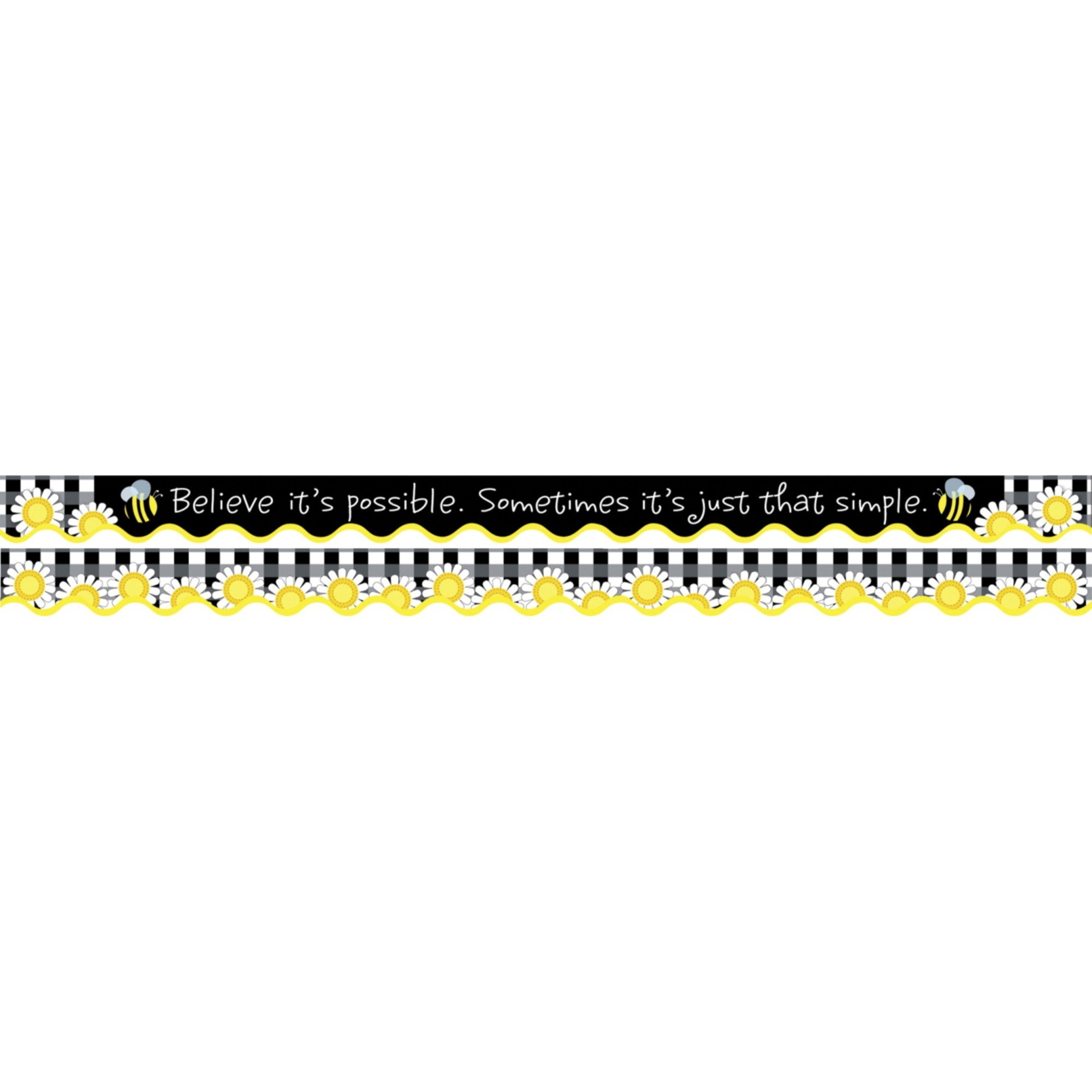 Barker Creek Double-Sided Scalloped Border, Buffalo Plaid, 2-1/4 x 36 Inches, Pack of 13