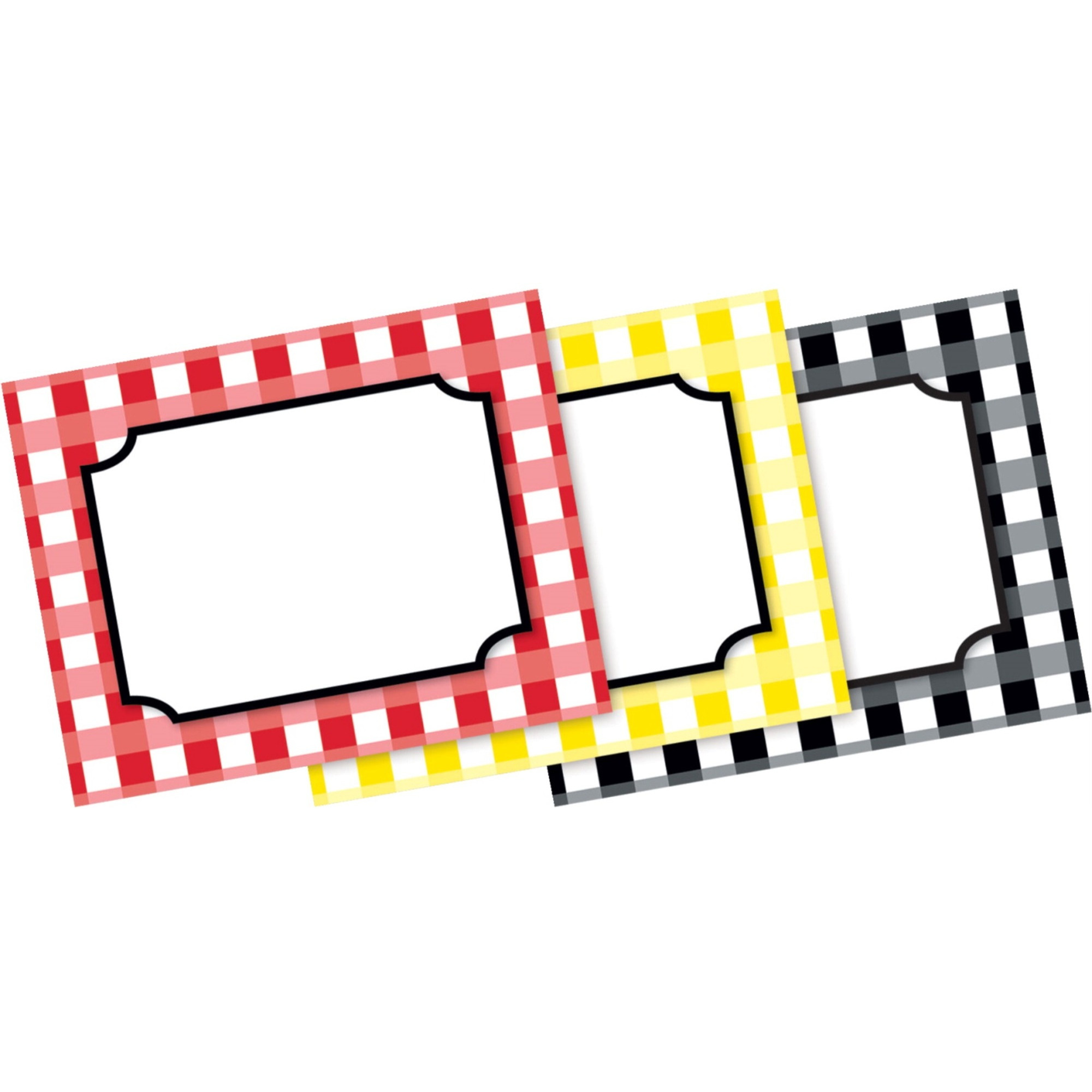 Barker Creek Name Tags, Buffalo Plaid, 3-1/2 x 2-3/4 Inches, Pack of 45
