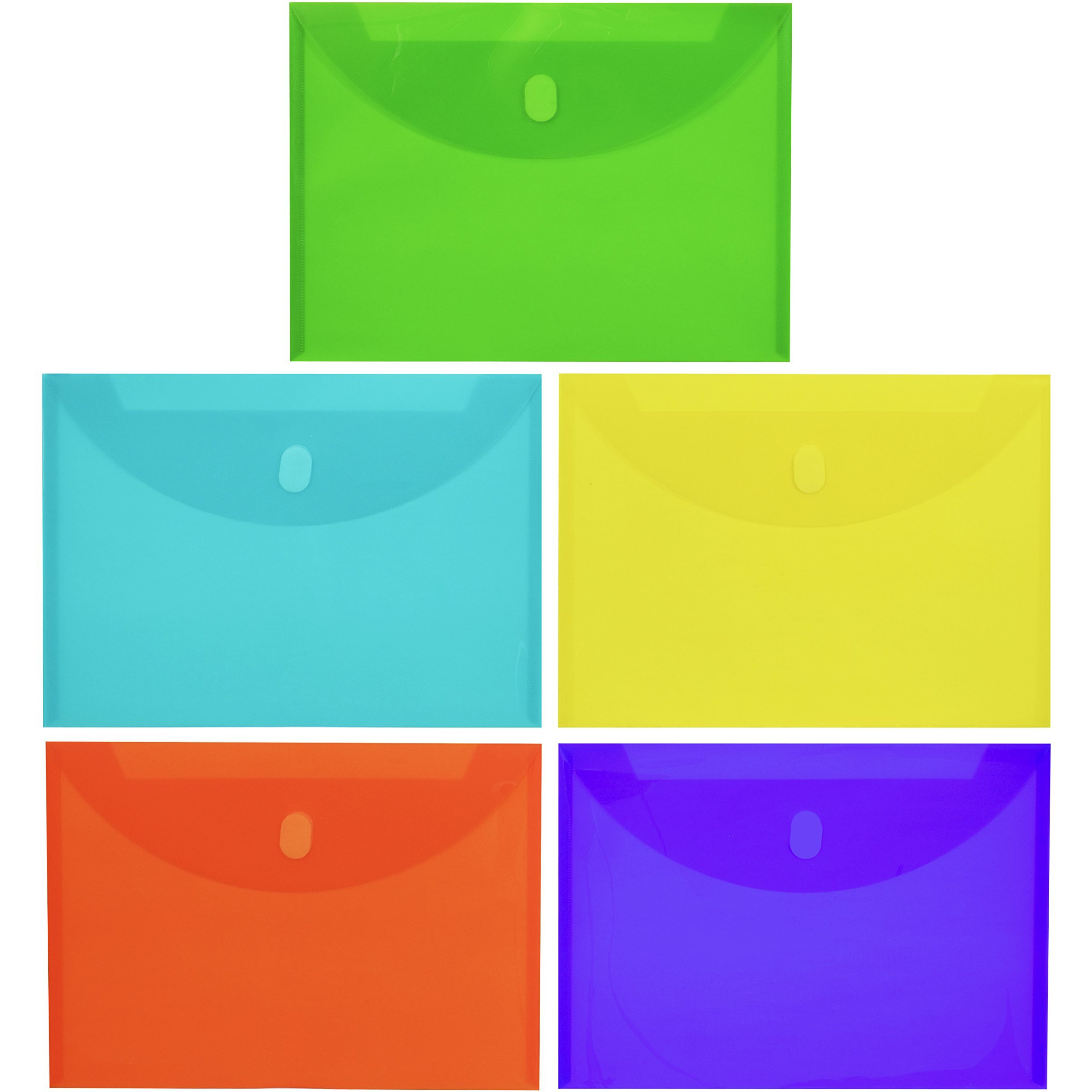 XL Reusable Envelopes, Hook and Loop Closure, Assorted Colors, 10/PK, 58030