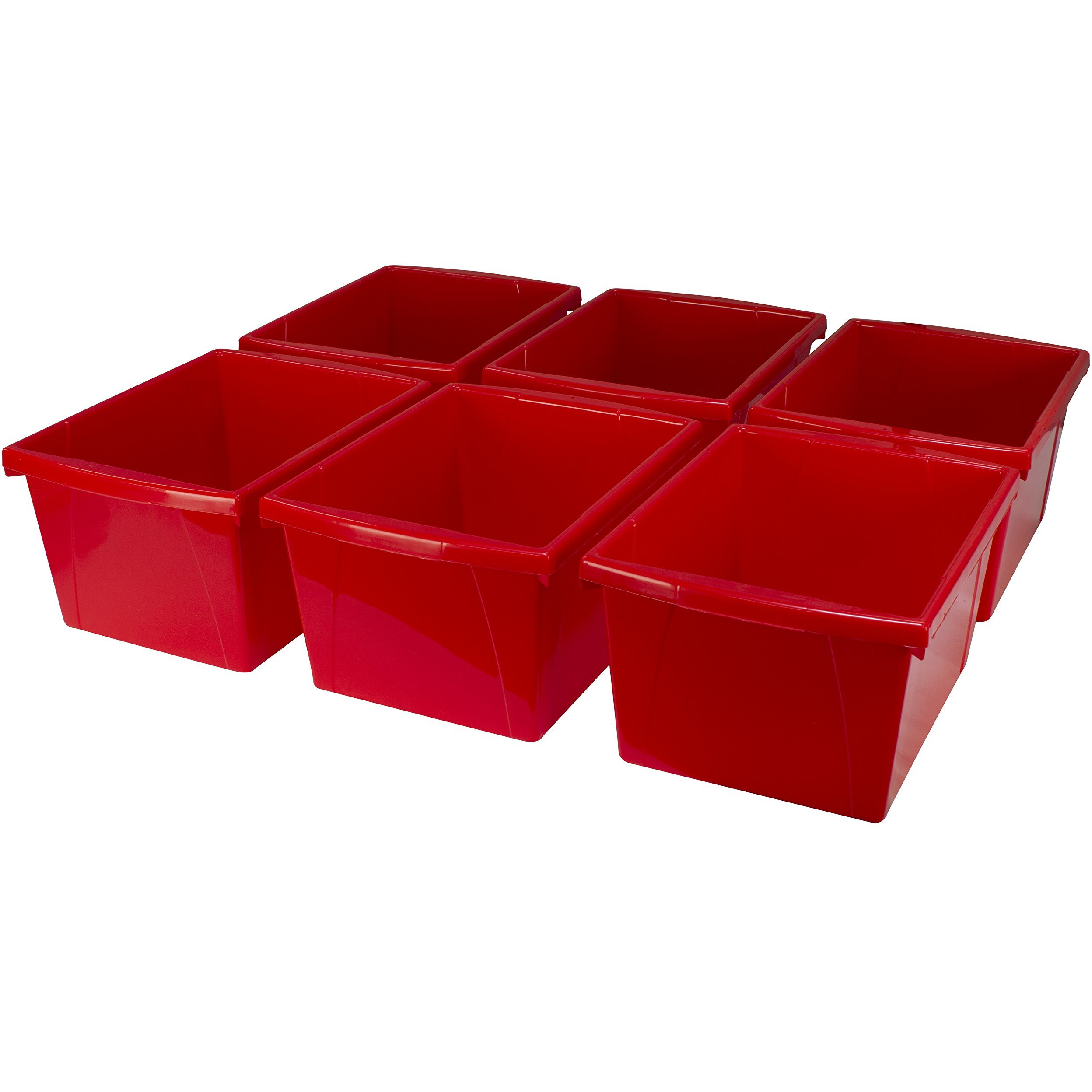 4 Gallon (15L) Classroom Storage Bin, Red (Case of 6)
